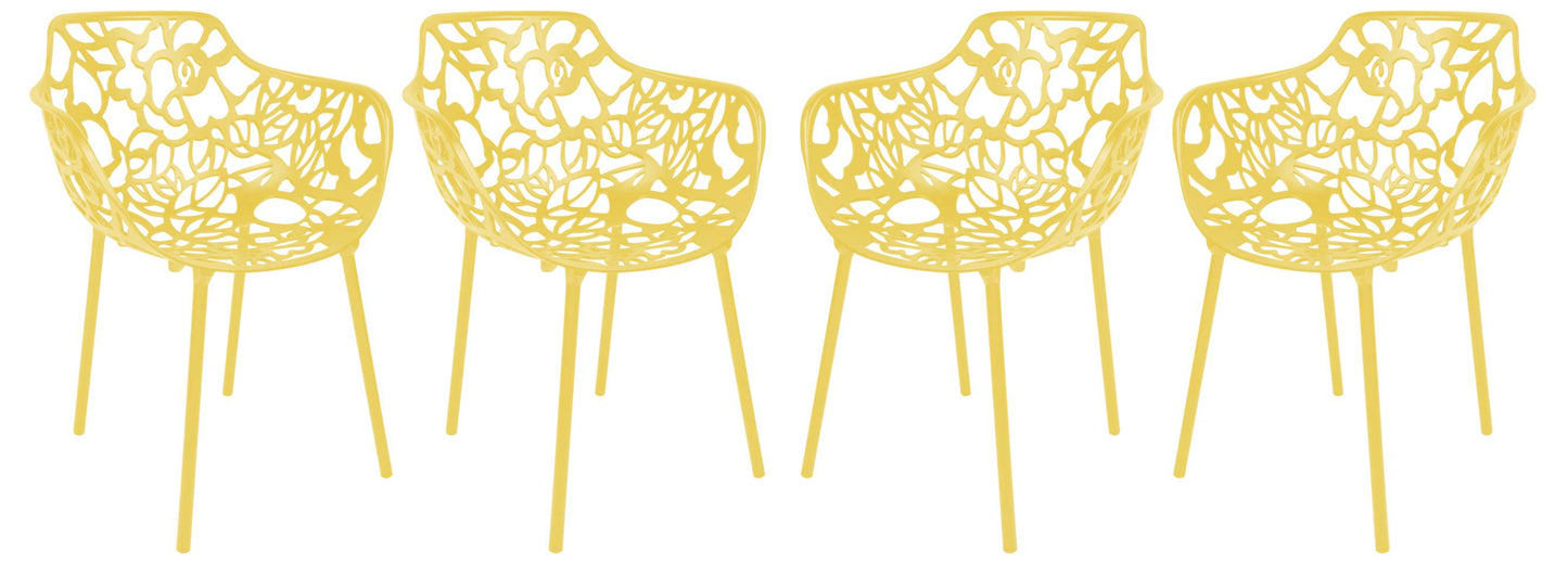 LeisureMod Modern Devon Aluminum Armchair, Set of 4 | Outdoor Chairs | Modishstore - 57