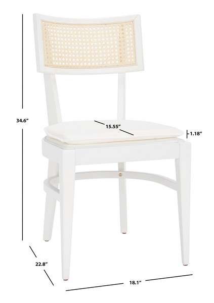 Safavieh Galway Cane Dining Chair - White | Dining Chairs | Modishstore - 4