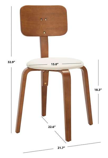 Safavieh Jo Upholstered Stackable Dining Chair Set Of 2 - Walnut | Dining Chairs | Modishstore - 4