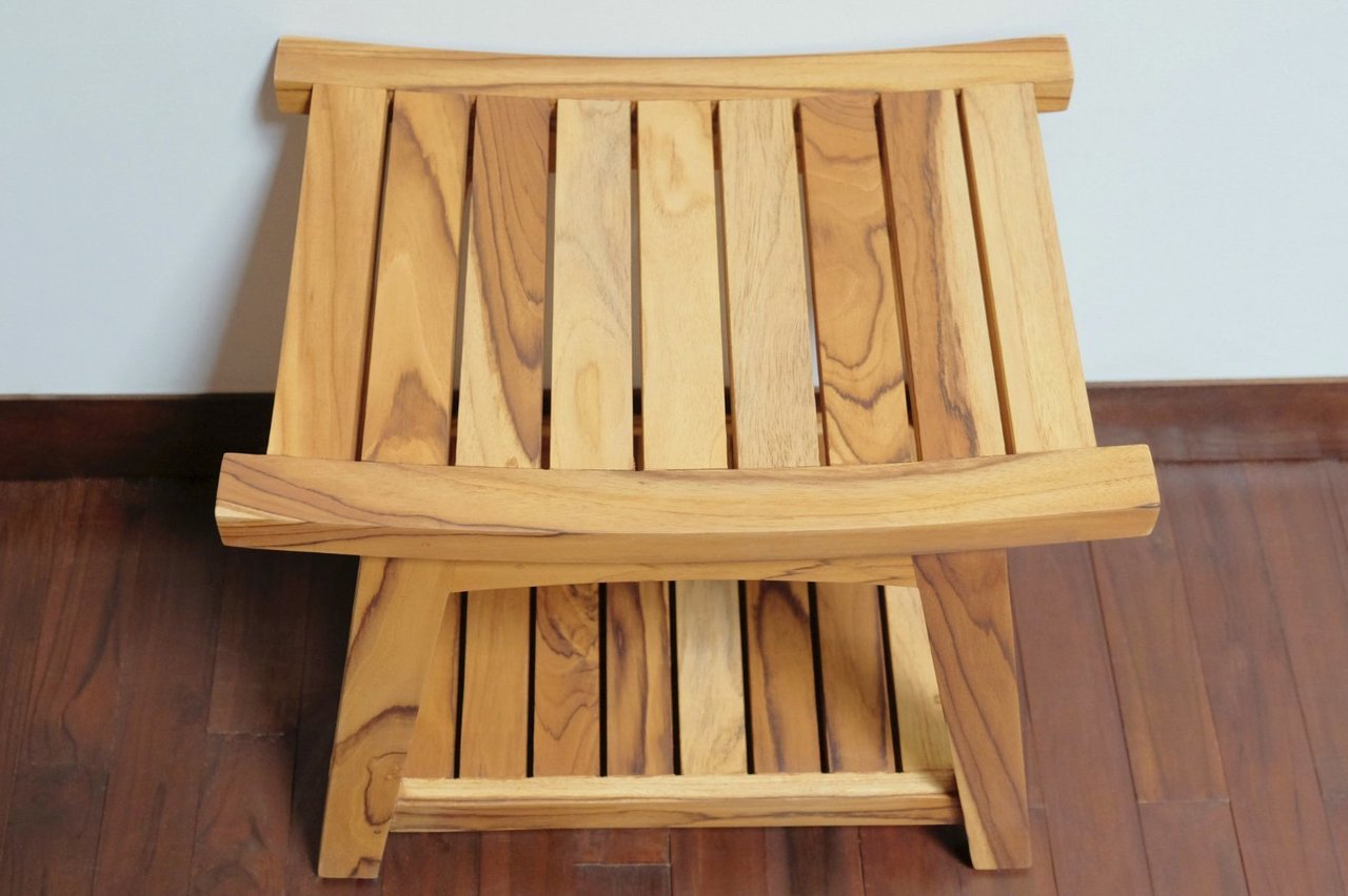 Masaya Ometepe Teak Shower Stool | Stools | Modishstore - 3