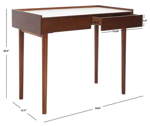 Safavieh Henley 2 Drawer Desk - Walnut | Desks | Modishstore - 4
