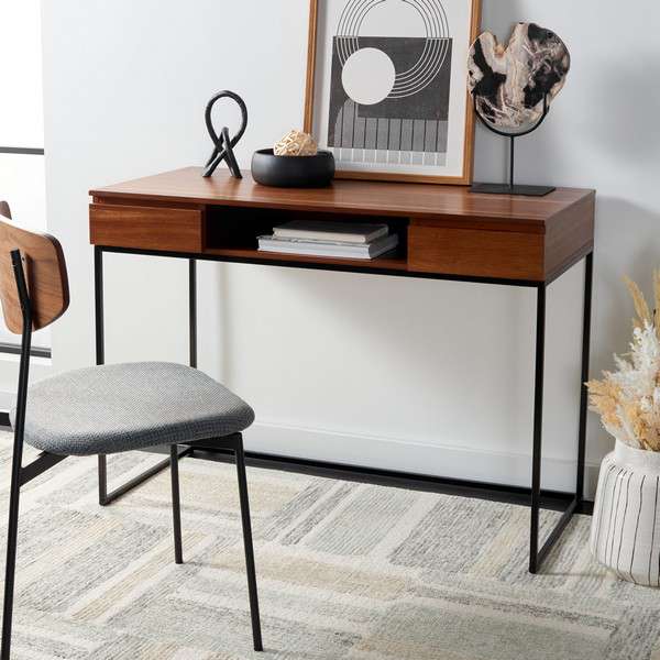 Safavieh Alric Desk - Walnut | Desks | Modishstore - 4