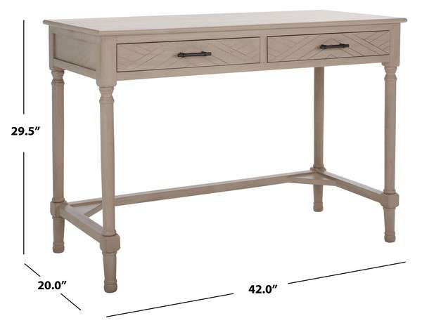Safavieh Mckinlee 2 Drawer Desk - Taupe | Desks | Modishstore - 4