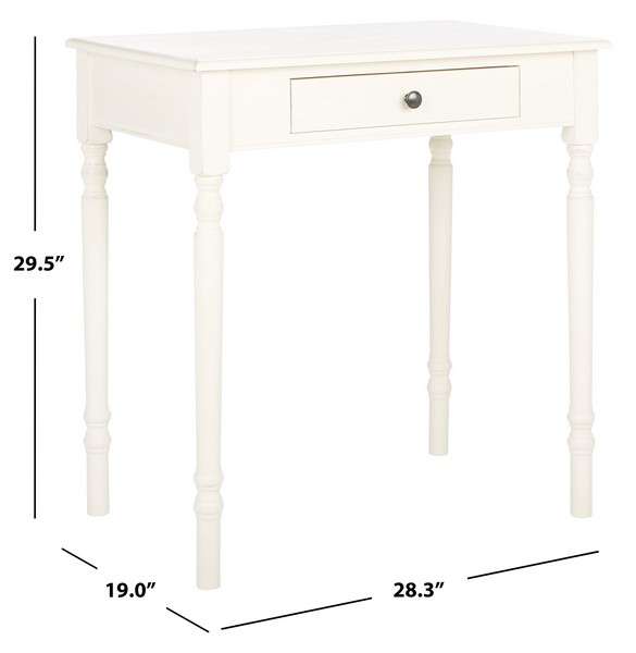 Safavieh Arina 1 Drawer Desk - Distressed White | Desks | Modishstore - 4