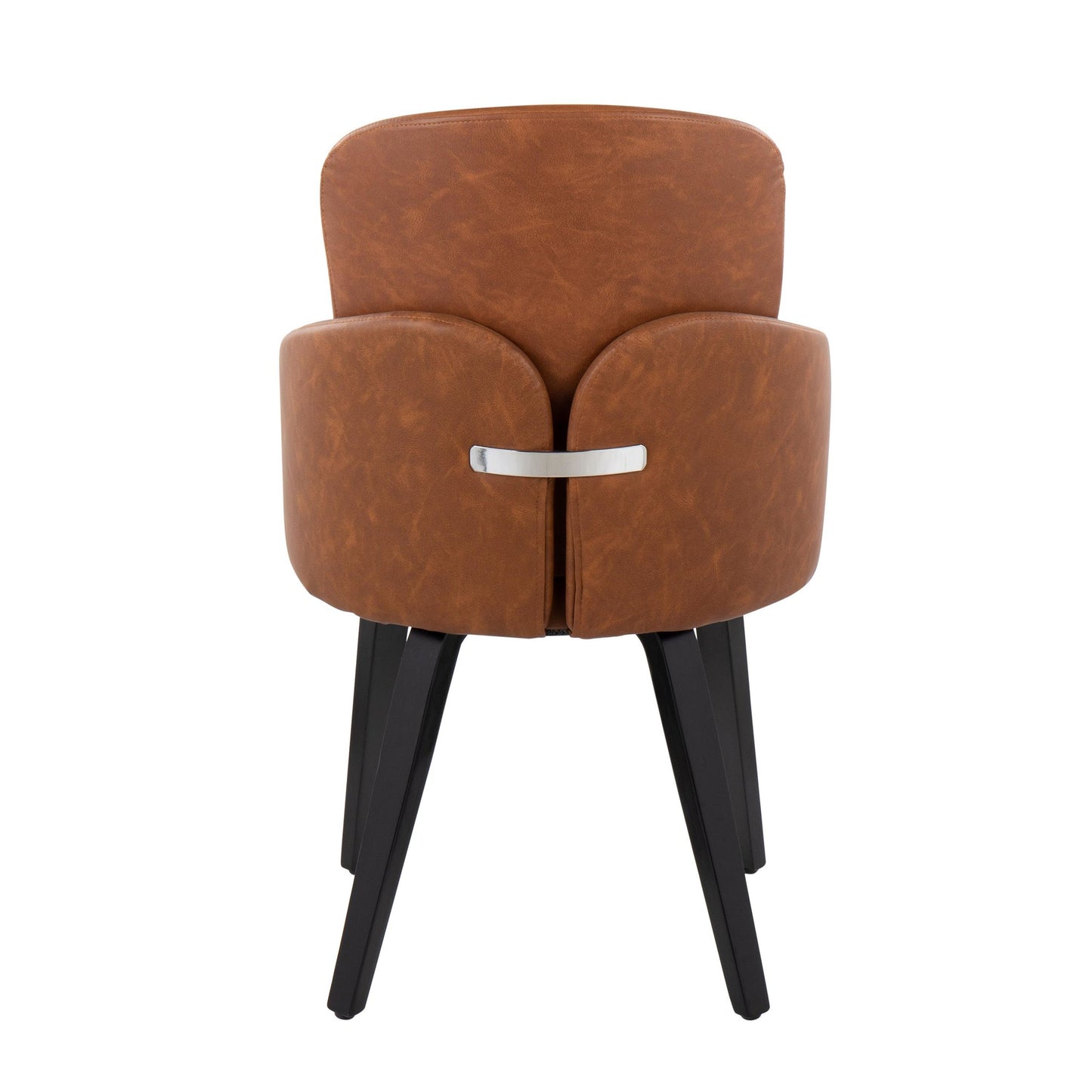 Dahlia Contemporary Dining Chair in Black Wood and Black Faux Leather with Chrome Accent By LumiSource - Set of 2 | Dining Chairs | Modishstore - 16