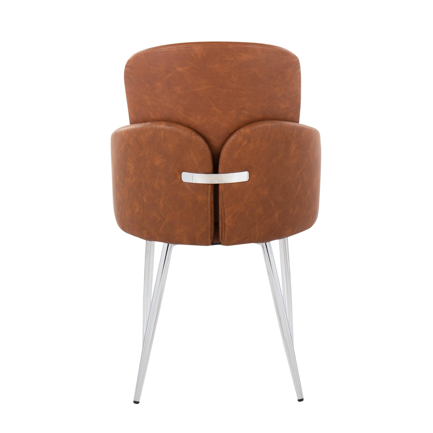 Dahlia Contemporary Dining Chair in Chrome Metal and Black Faux Leather with Chrome Accent By LumiSource - Set of 2 | Dining Chairs | Modishstore - 16