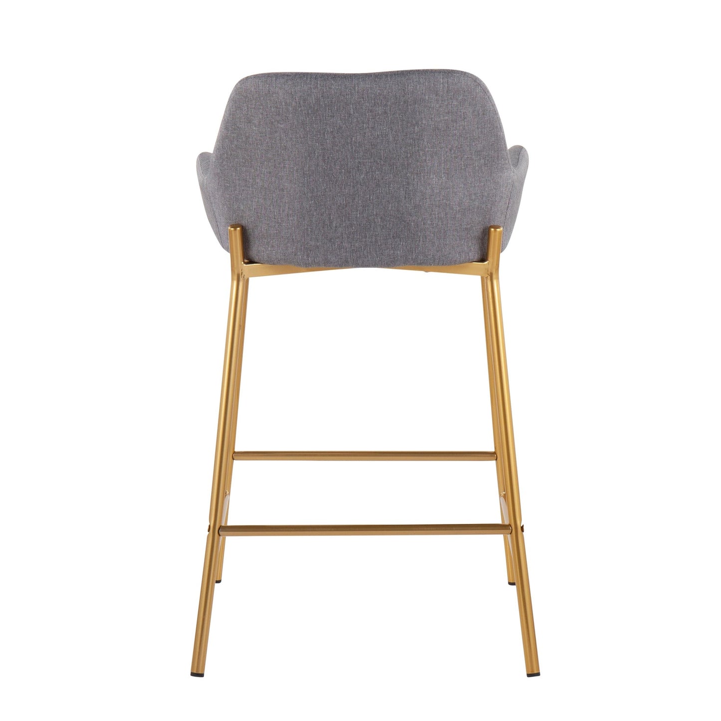 Daniella Contemporary/Glam Fixed-Height Counter Stool in Gold Metal & Charcoal Fabric By LumiSource - Set of 2 | Counter Stools | Modishstore - 30