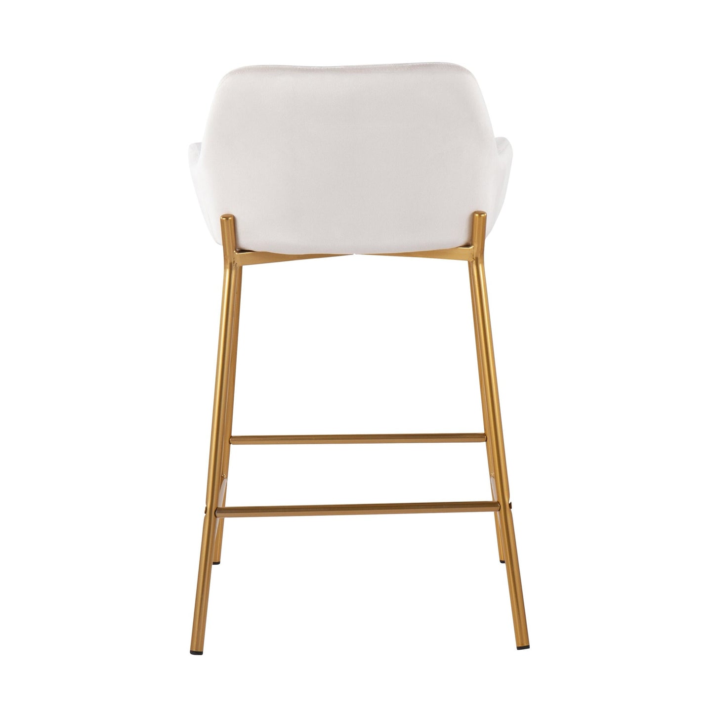 Daniella Contemporary/Glam Fixed-Height Counter Stool in Gold Metal and Black Velvet By LumiSource - Set of 2 | Counter Stools | Modishstore - 30