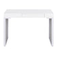 Drift Contemporary Upholstered Desk in Black Steel, Black Wood and Silver Velvet By LumiSource | Desks | Modishstore - 16