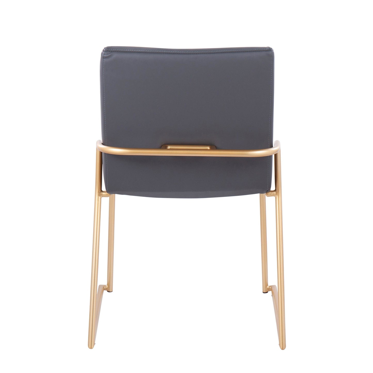 Dutchess Contemporary Dining Chair in Gold Steel and Black Faux Leather By LumiSource - Set of 2 | Dining Chairs | Modishstore - 16