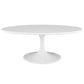 Modway Lippa 42" Oval Wood Top Coffee Table in White | Coffee Tables | Modishstore-2