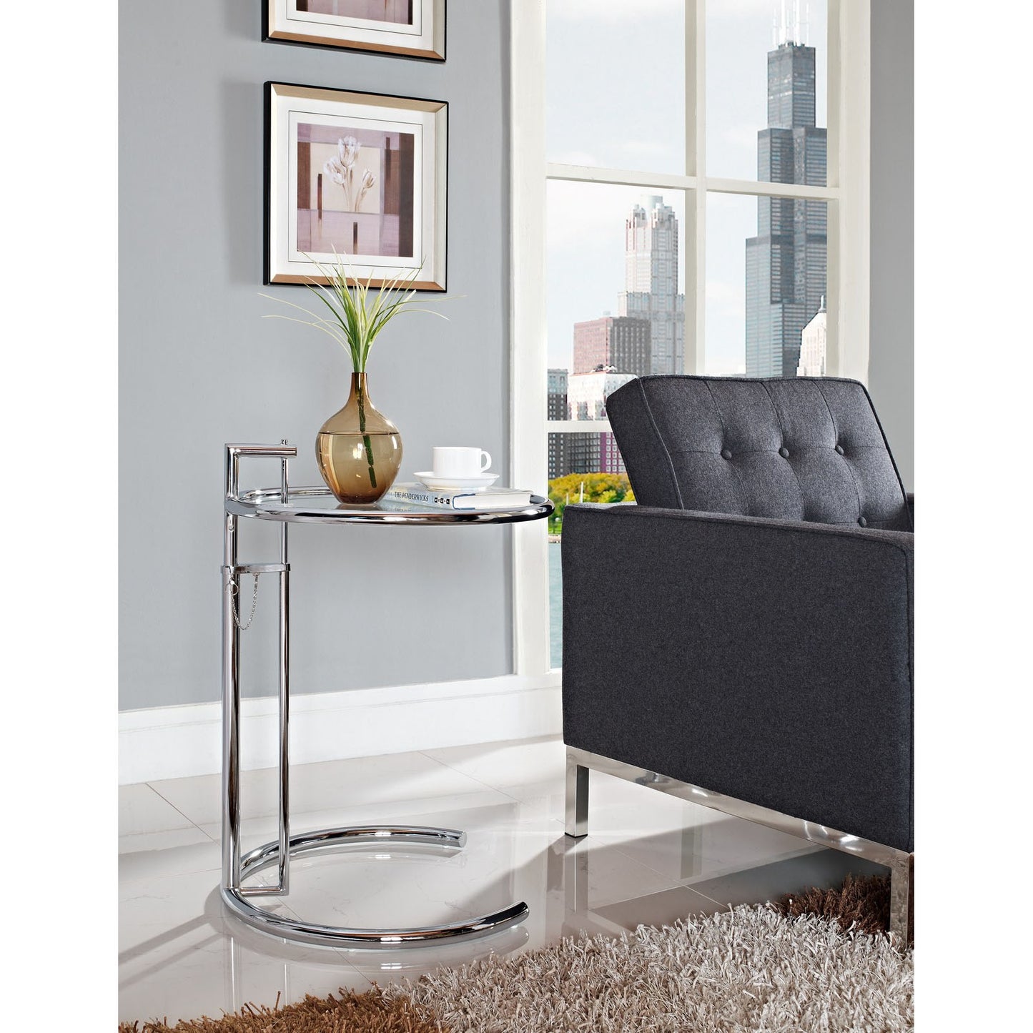 Modway Eileen Gray Side Table - Silver - EEI-125 | Side Tables | Modishstore - 6