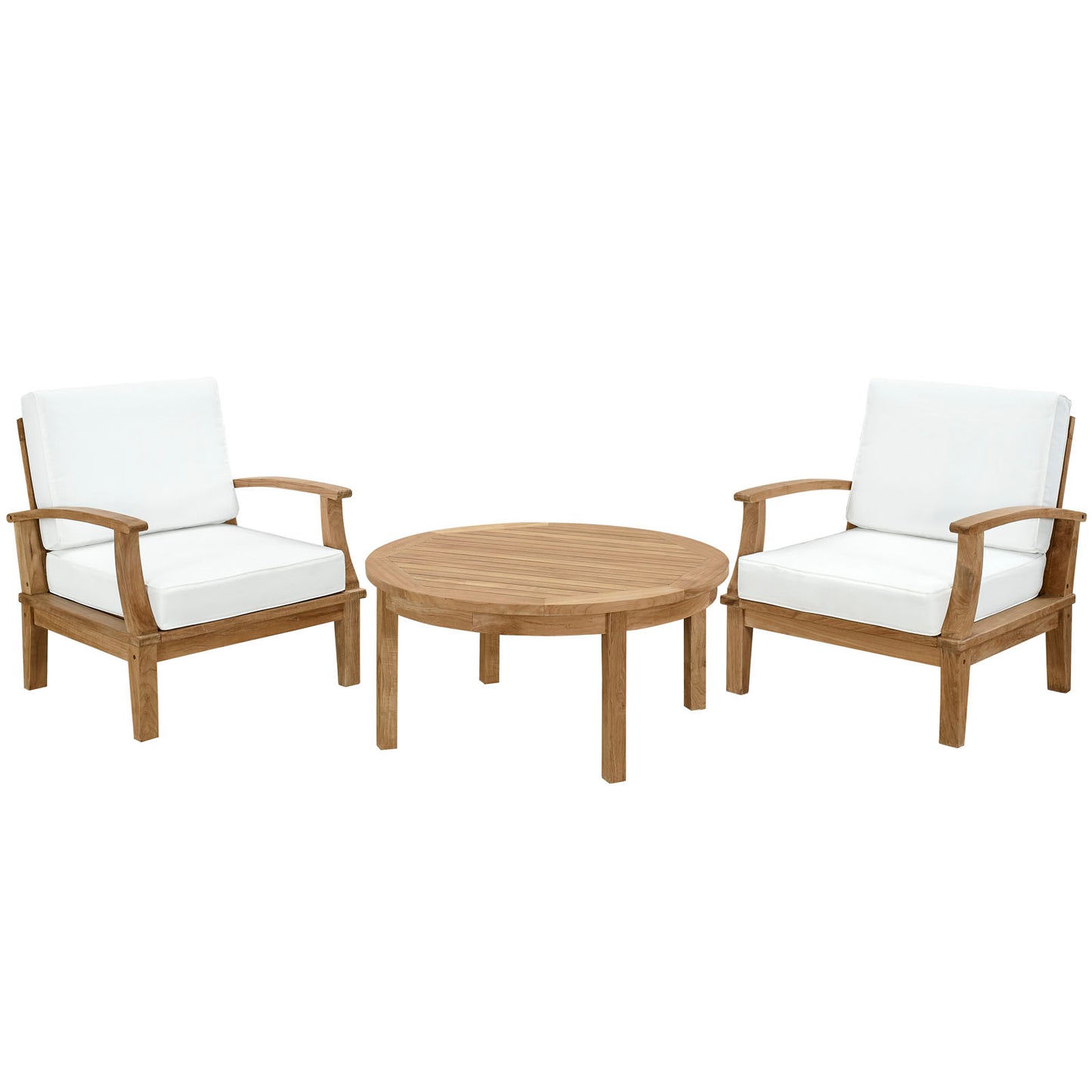 Modway EEI-1475 Marina 3 Piece Outdoor Patio Teak Sofa Set - Natural White - EEI-1475 | Outdoor Sofas, Loveseats & Sectionals | Modishstore - 10