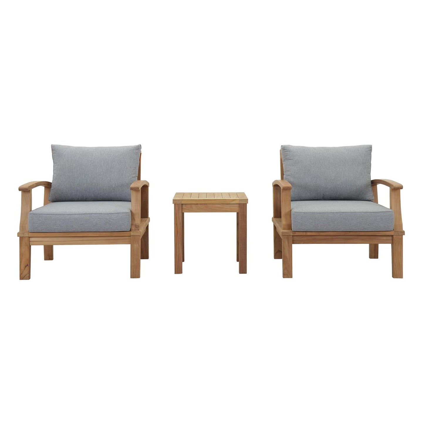 Modway EEI-1487 Marina 3 Piece Outdoor Patio Teak Sofa Set - Natural White - EEI-1487 | Outdoor Sofas, Loveseats & Sectionals | Modishstore - 7