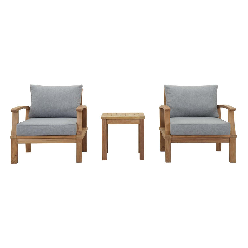 Modway EEI-1487 Marina 3 Piece Outdoor Patio Teak Sofa Set - Natural White | Outdoor Sofas, Loveseats & Sectionals | Modishstore-8