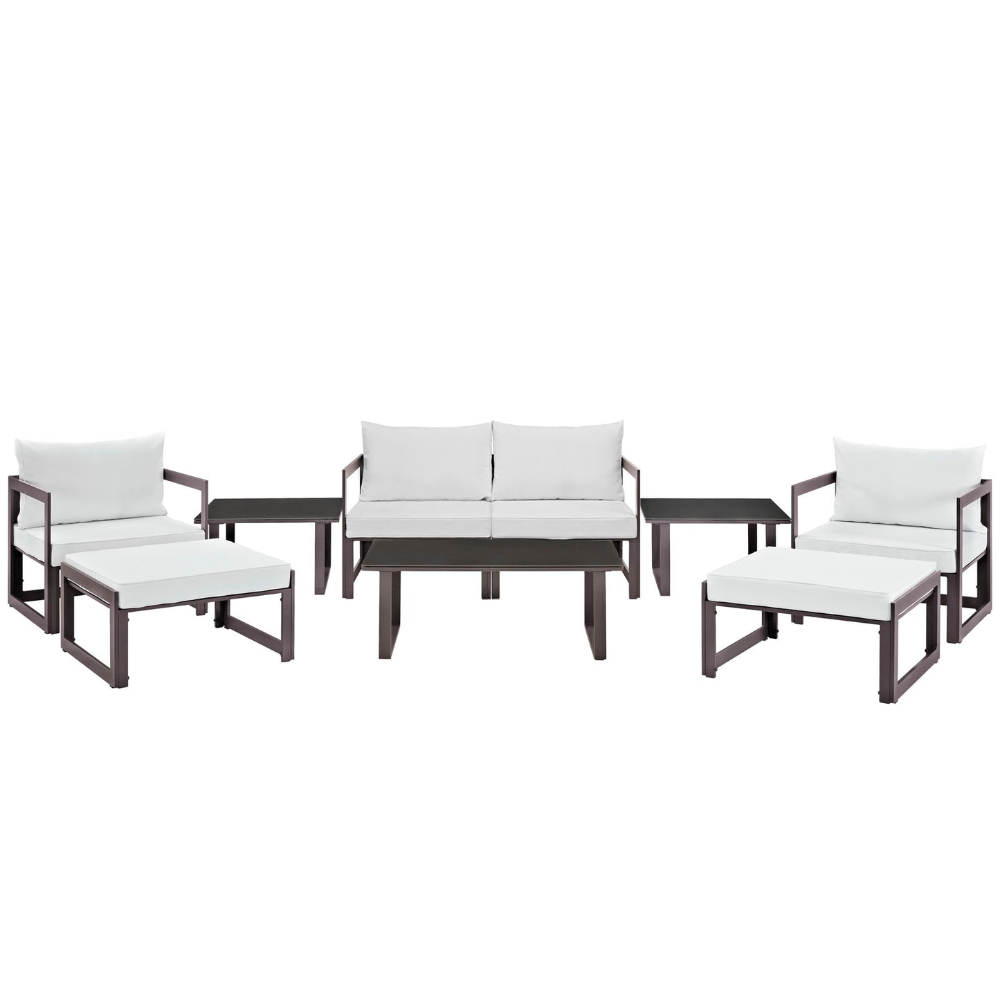 Modway Fortuna 9 Piece Outdoor Patio Sectional Sofa Set - EEI-1719 - EEI-1719 | Outdoor Sofas, Loveseats & Sectionals | Modishstore - 2