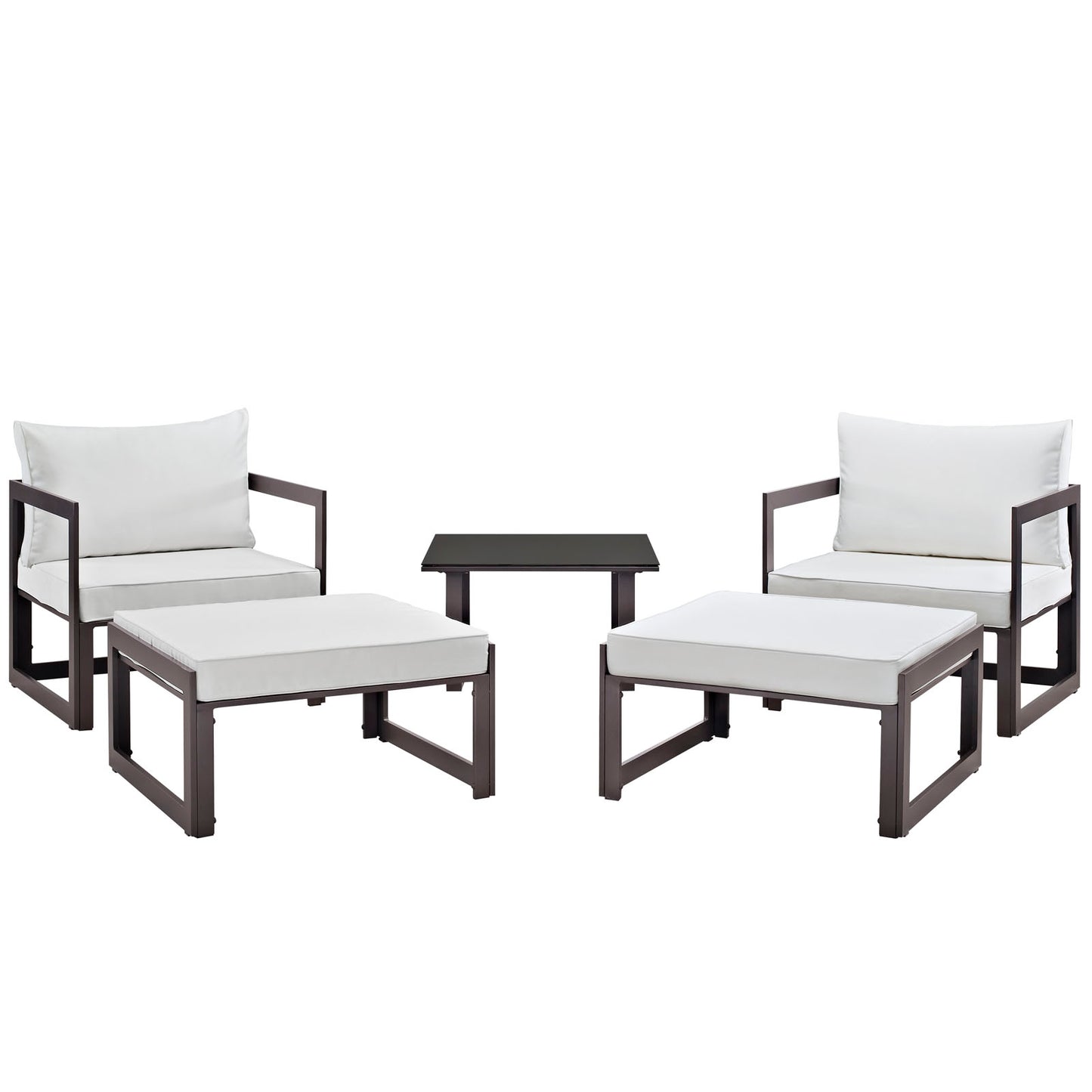 Modway Fortuna 5 Piece Outdoor Patio Sectional Sofa Set - EEI-1721 - EEI-1721 | Outdoor Sofas, Loveseats & Sectionals | Modishstore - 2