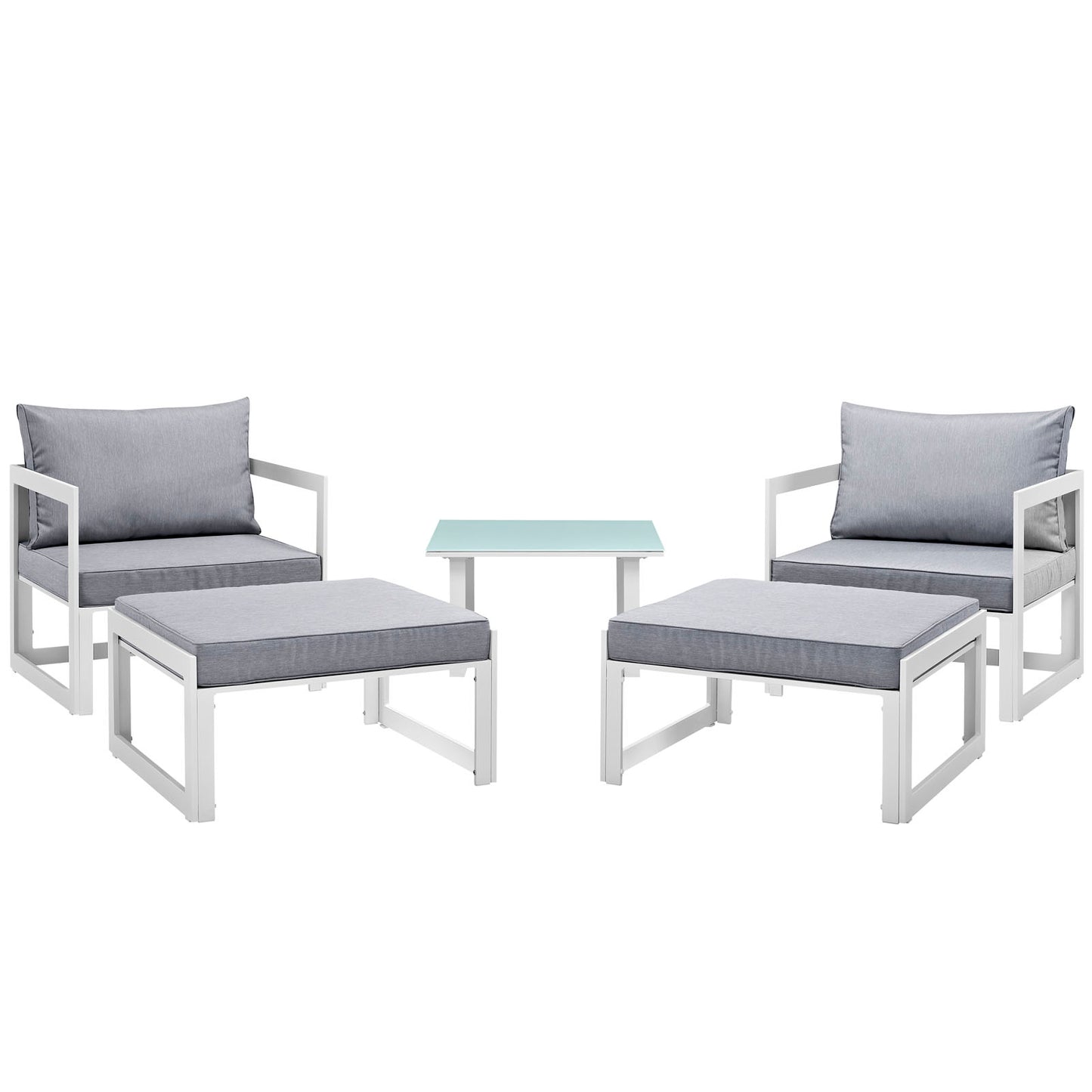 Modway Fortuna 5 Piece Outdoor Patio Sectional Sofa Set - EEI-1721 - EEI-1721 | Outdoor Sofas, Loveseats & Sectionals | Modishstore - 1