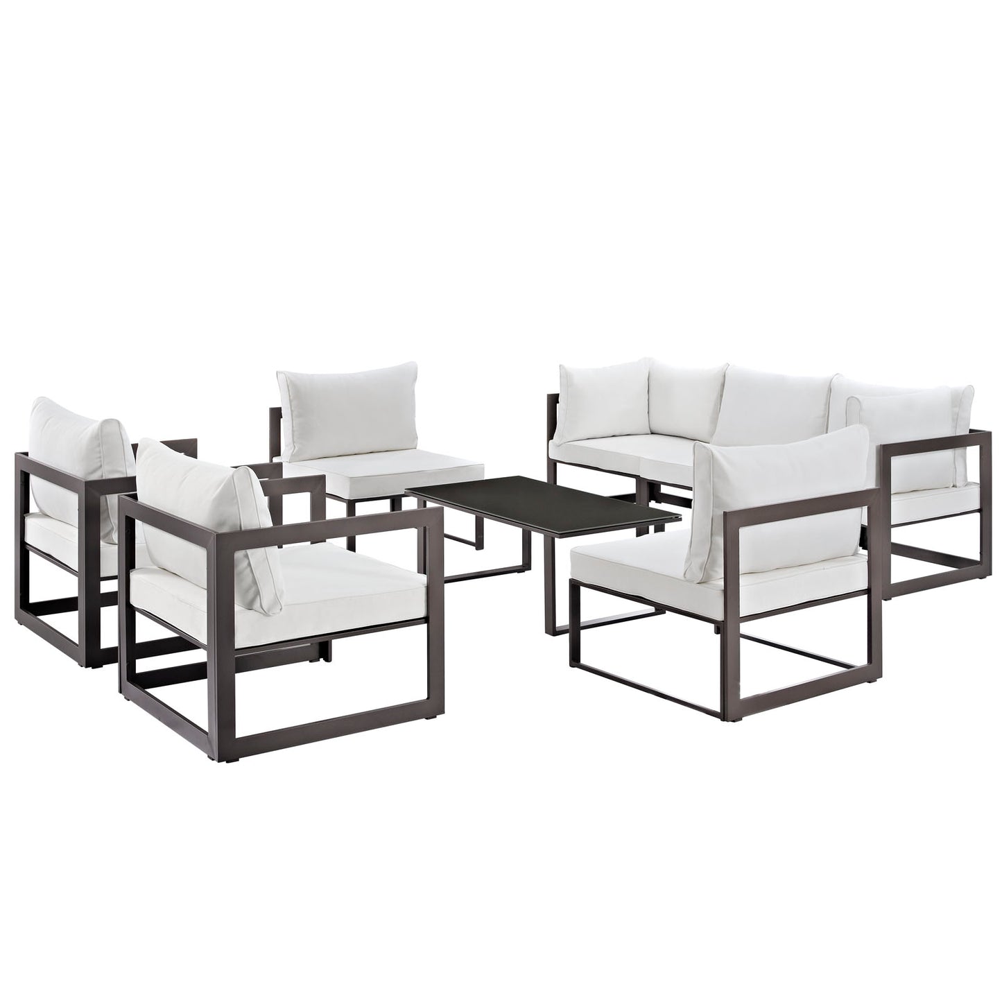Modway Fortuna 8 Piece Outdoor Patio Sectional Sofa Set - EEI-1725 - EEI-1725 | Outdoor Sofas, Loveseats & Sectionals | Modishstore - 2