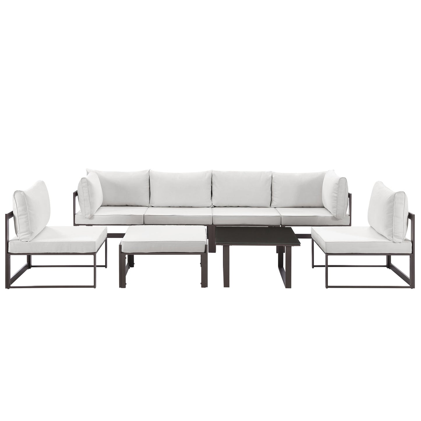 Modway Fortuna 8 Piece Outdoor Patio Sectional Sofa Set - EEI-1728 - EEI-1728 | Outdoor Sofas, Loveseats & Sectionals | Modishstore - 2