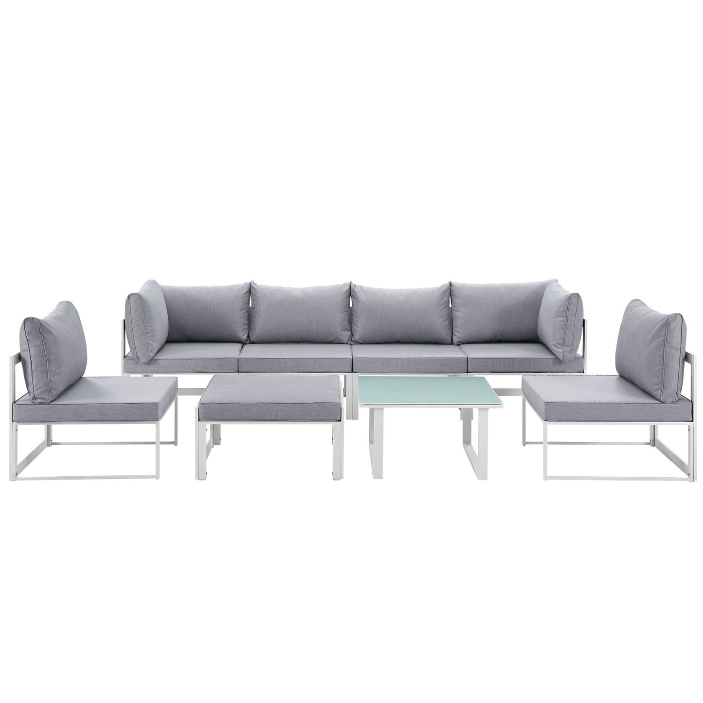 Modway Fortuna 8 Piece Outdoor Patio Sectional Sofa Set - EEI-1728 - EEI-1728 | Outdoor Sofas, Loveseats & Sectionals | Modishstore - 1