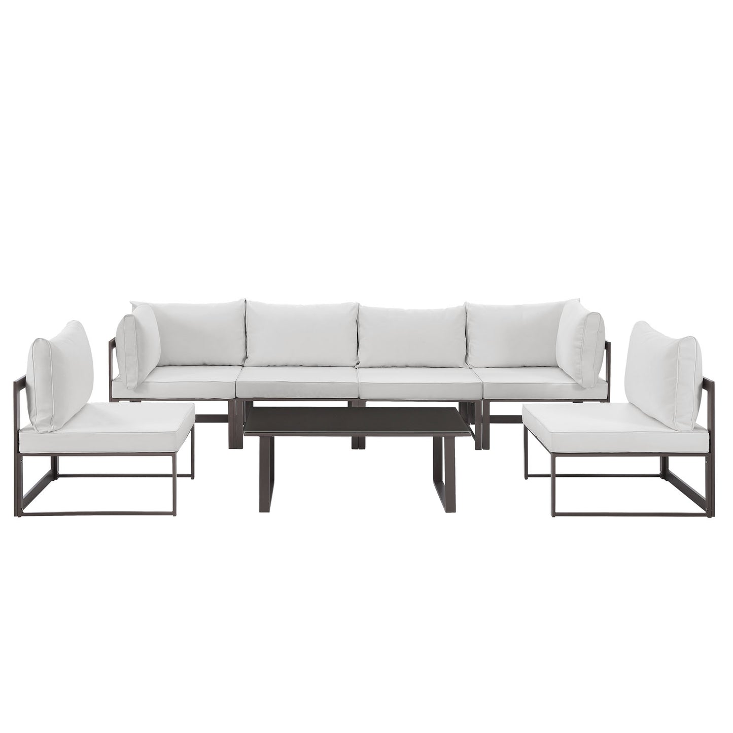 Modway Fortuna 7 Piece Outdoor Patio Sectional Sofa Set - EEI-1729 - EEI-1729 | Outdoor Sofas, Loveseats & Sectionals | Modishstore - 2