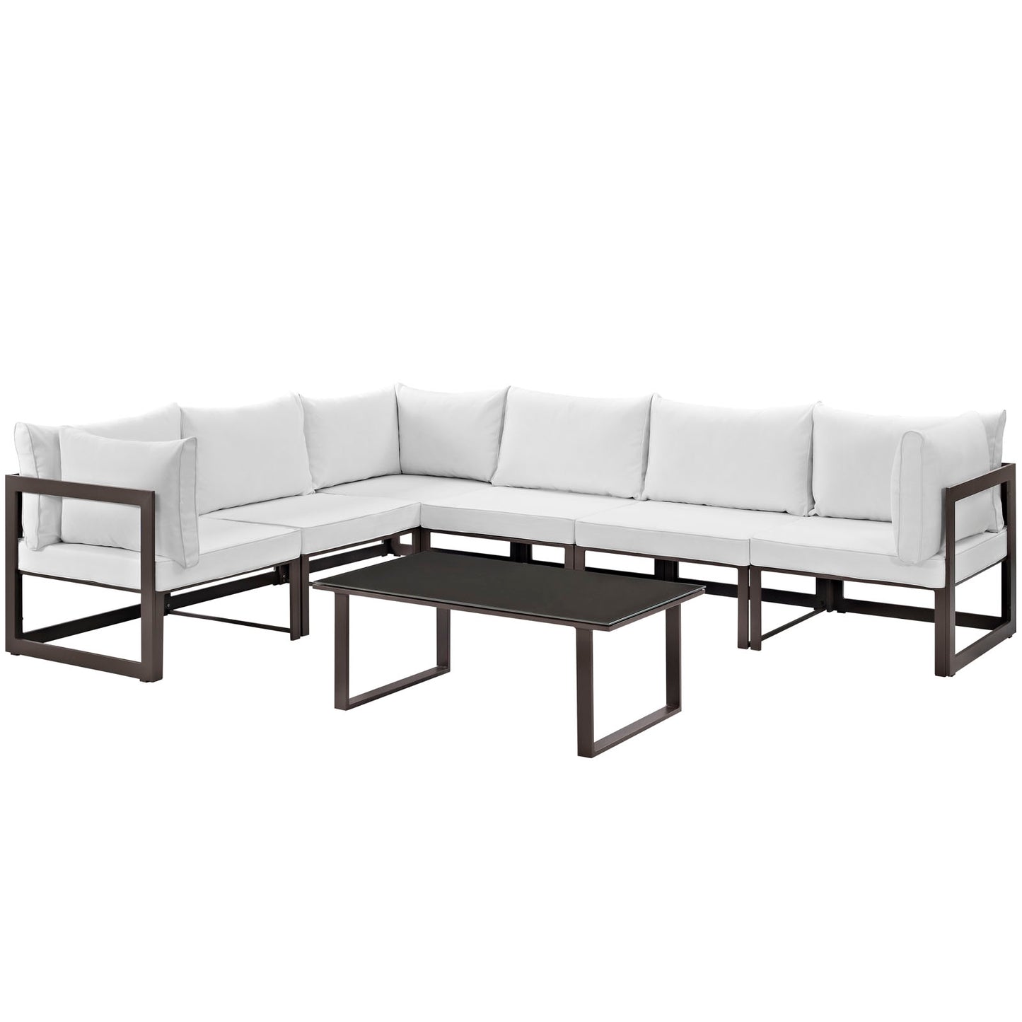 Modway Fortuna 7 Piece Outdoor Patio Sectional Sofa Set - EEI-1737 - EEI-1737 | Outdoor Sofas, Loveseats & Sectionals | Modishstore - 2