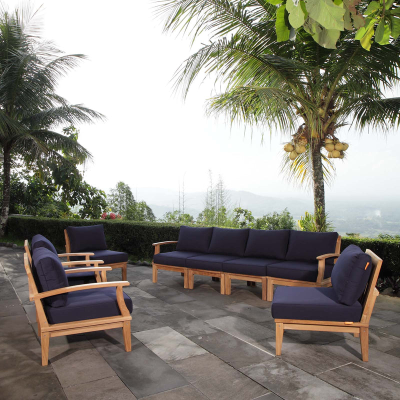 Modway Marina 8 Piece Outdoor Patio Teak Sofa Set | Outdoor Sofas, Loveseats & Sectionals | Modishstore-17