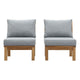 Modway EEI-1821 Marina 2 Piece Outdoor Patio Teak Sofa Set - Natural White | Outdoor Sofas, Loveseats & Sectionals | Modishstore-8