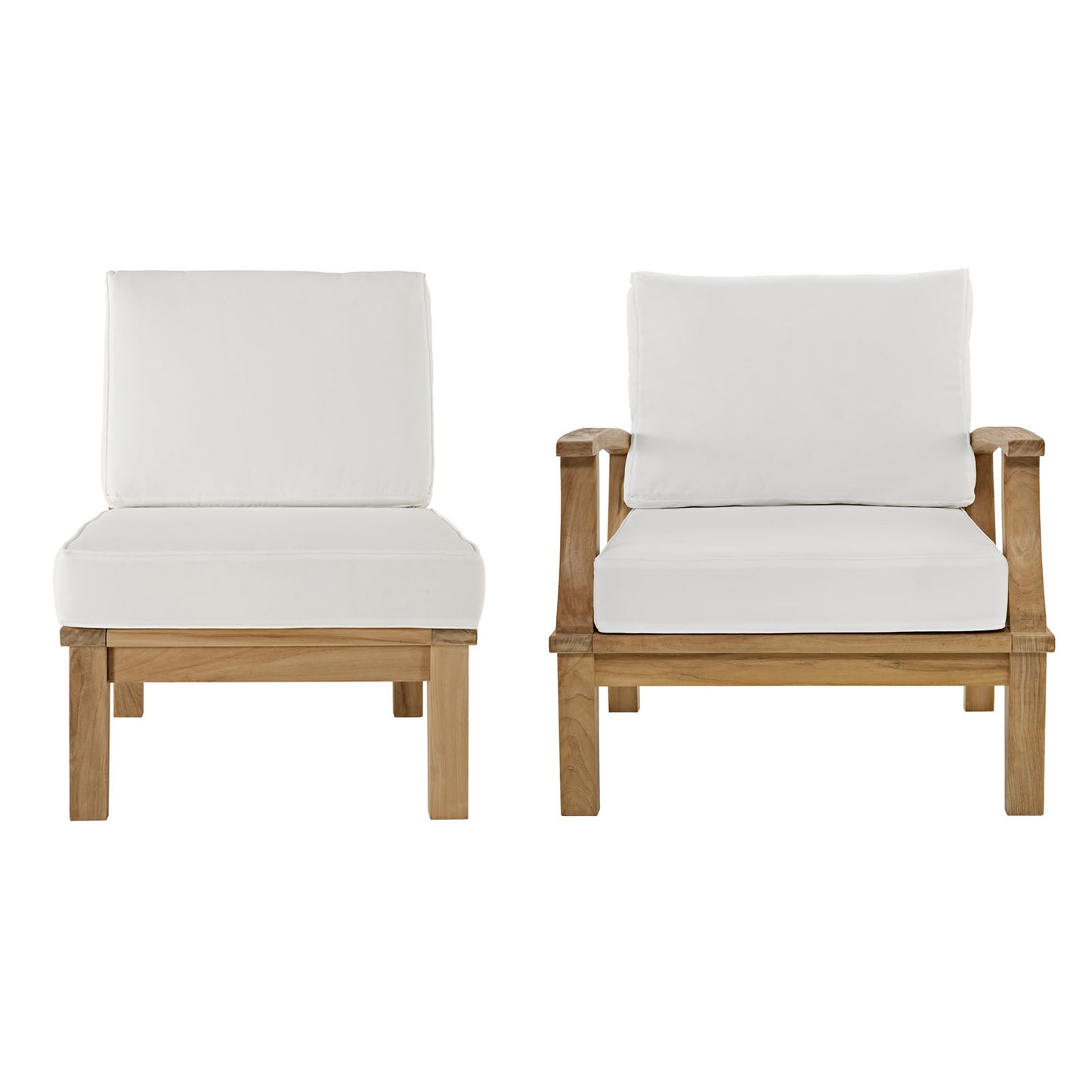 Modway EEI-1823 Marina 2 Piece Outdoor Patio Teak Sofa Set - Natural White - EEI-1823 | Outdoor Sofas, Loveseats & Sectionals | Modishstore - 16