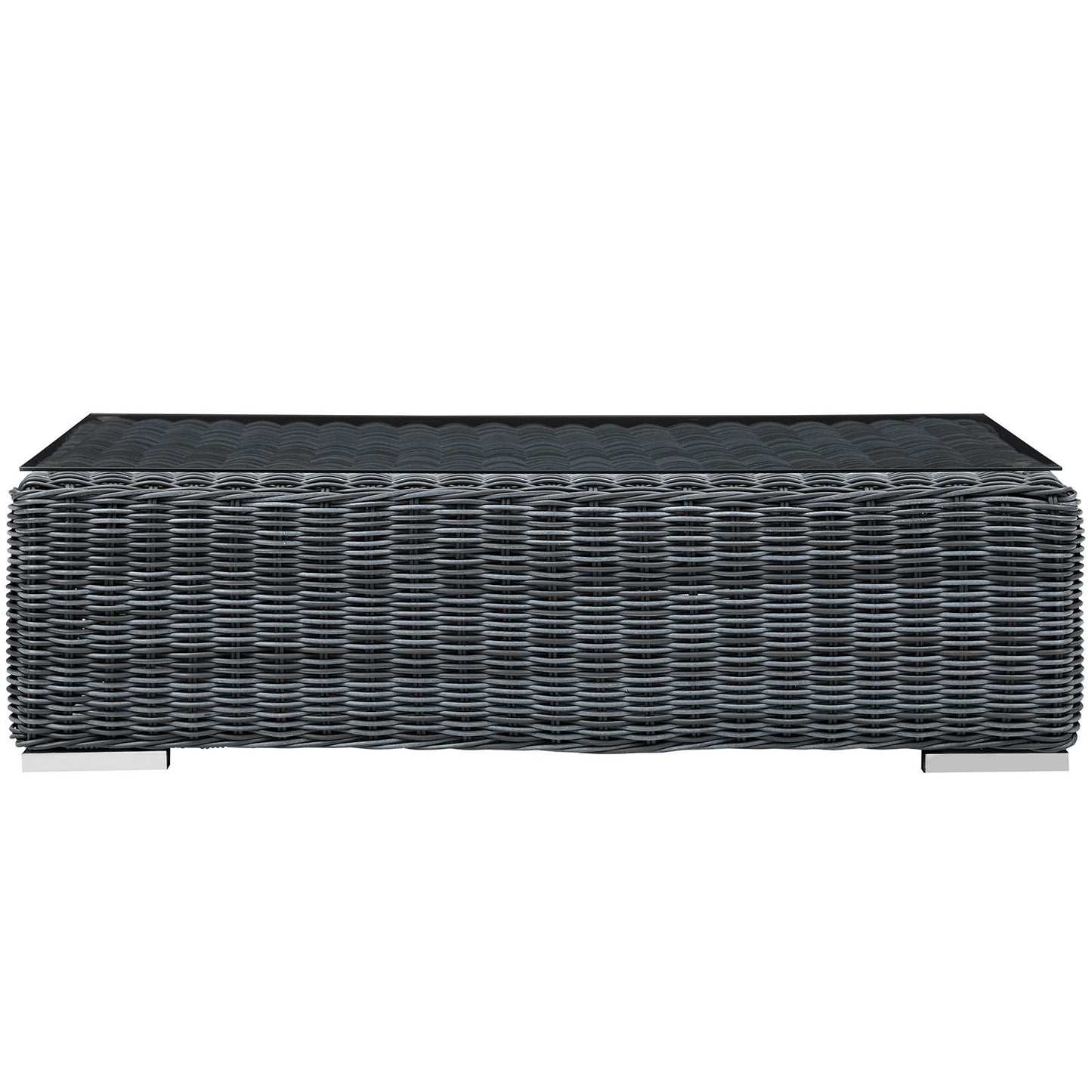 Modway Summon Outdoor Patio Glass Top Coffee Table - Gray - EEI-1866 | Outdoor Tables | Modishstore - 4