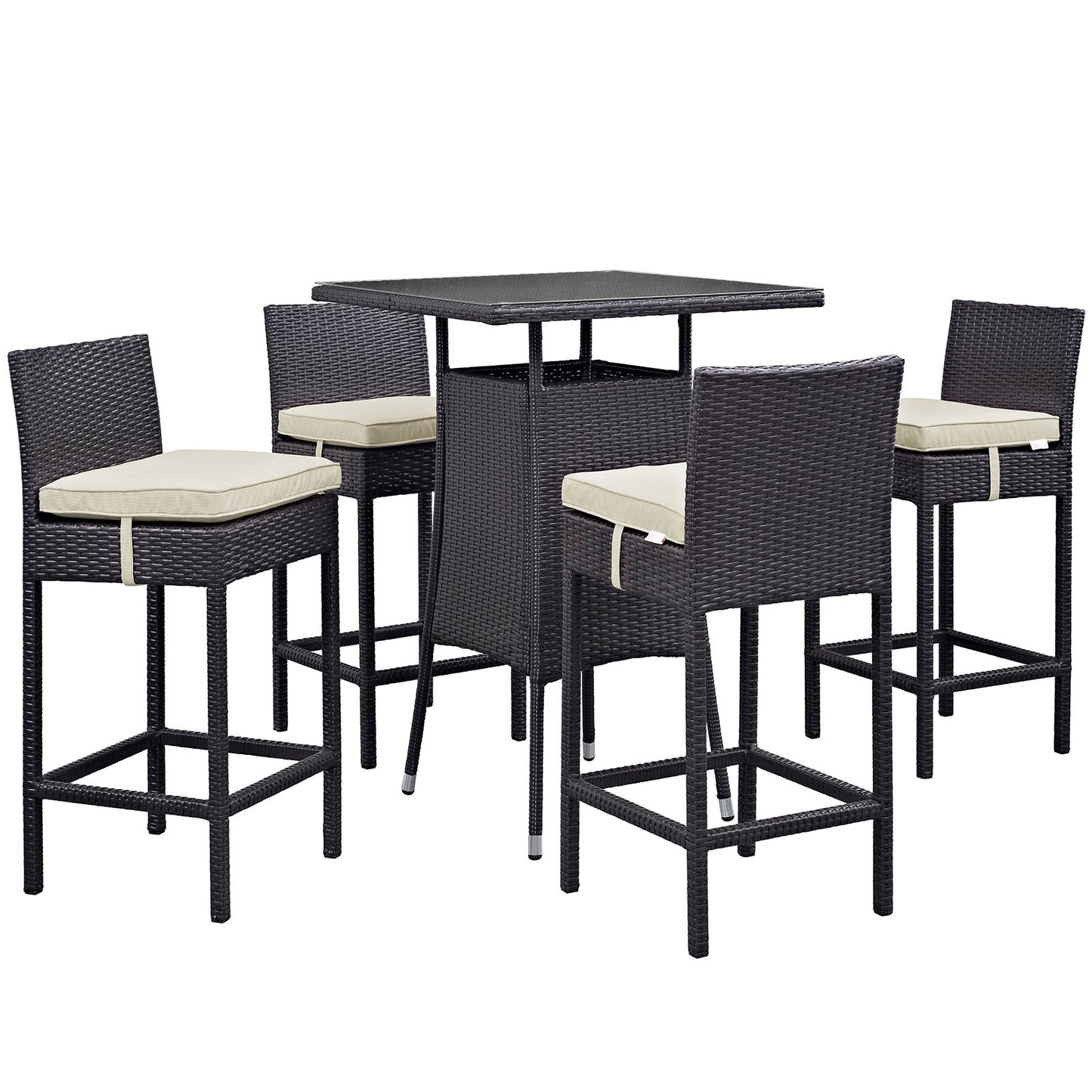 Modway Convene 5 Piece Outdoor Patio Pub Set - Small Bar Table - EEI-1963 | Outdoor Dining Sets | Modishstore - 7