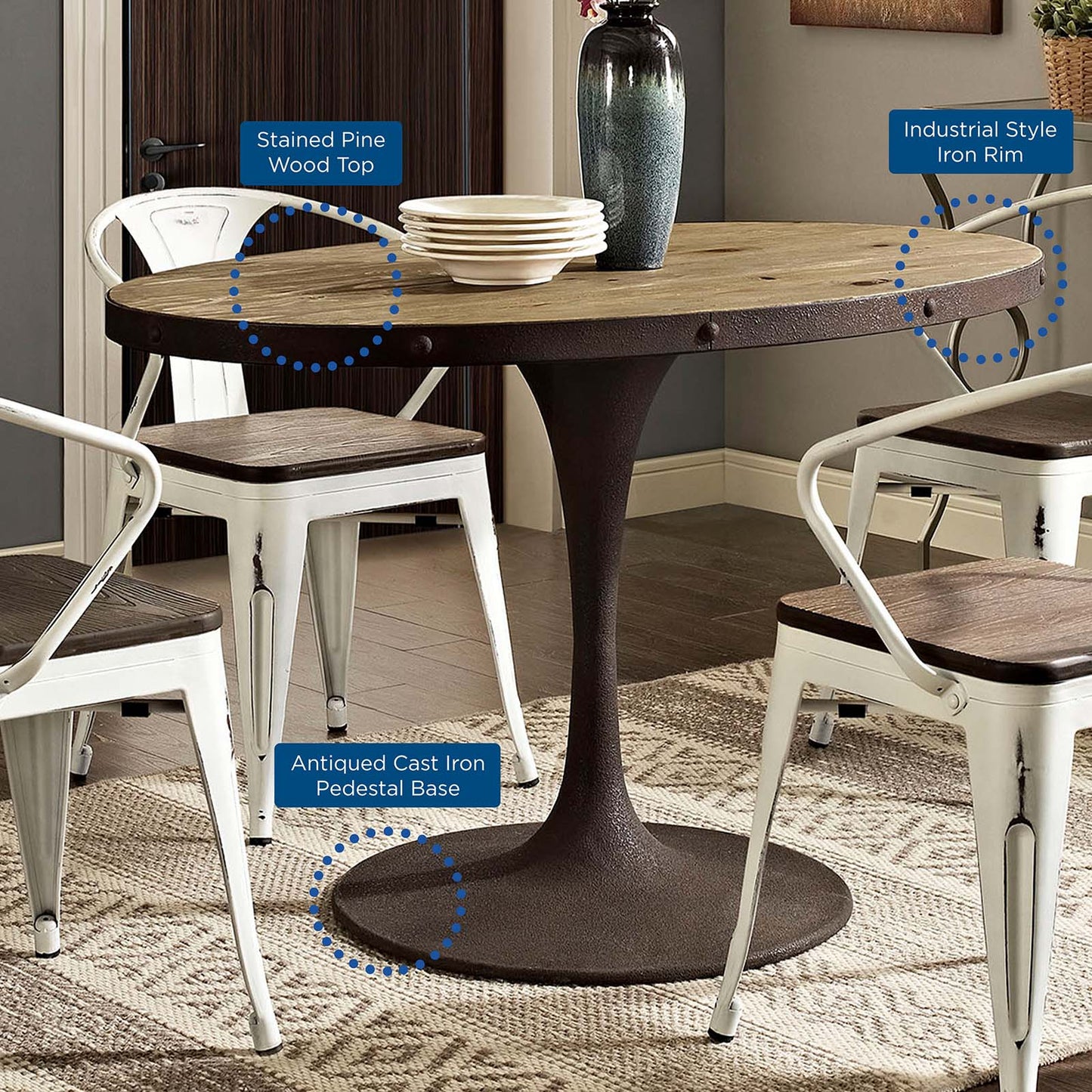 Drive 47" Oval Wood Top Dining Table By Modway - EEI-2009 | Dining Tables | Modishstore - 5