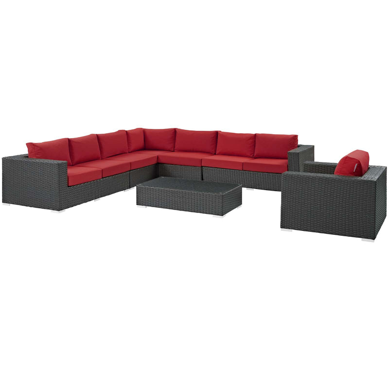Sojourn 7 Piece Outdoor Patio Sunbrella® Sectional Set By Modway - EEI-2013 | Outdoor Sofas, Loveseats & Sectionals | Modishstore - 2