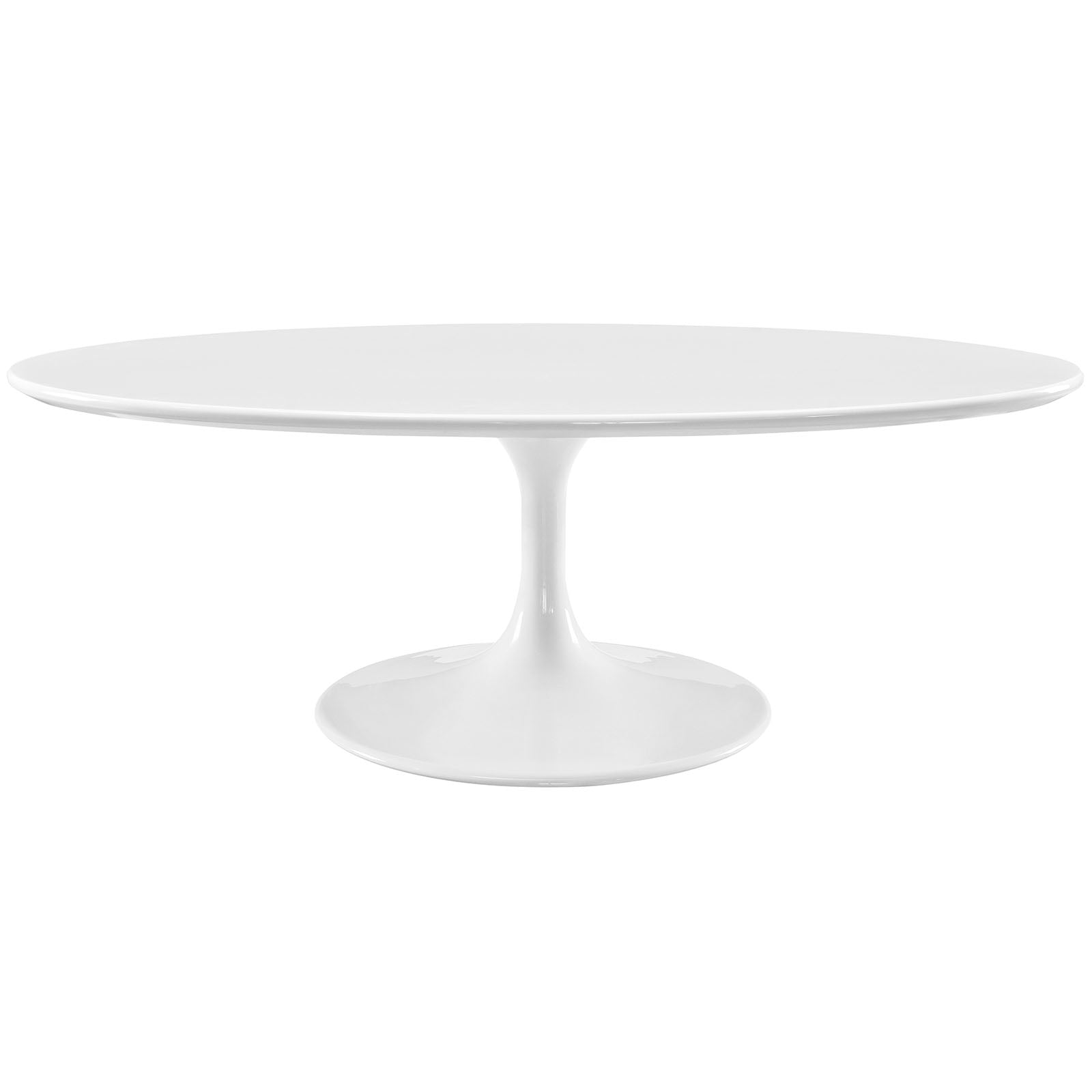 Modway Lippa 48" Oval-Shaped Wood Top Coffee Table in White | Coffee Tables | Modishstore-2