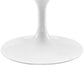Modway Lippa 48" Oval-Shaped Artificial Marble Coffee Table in White | Coffee Tables | Modishstore-4