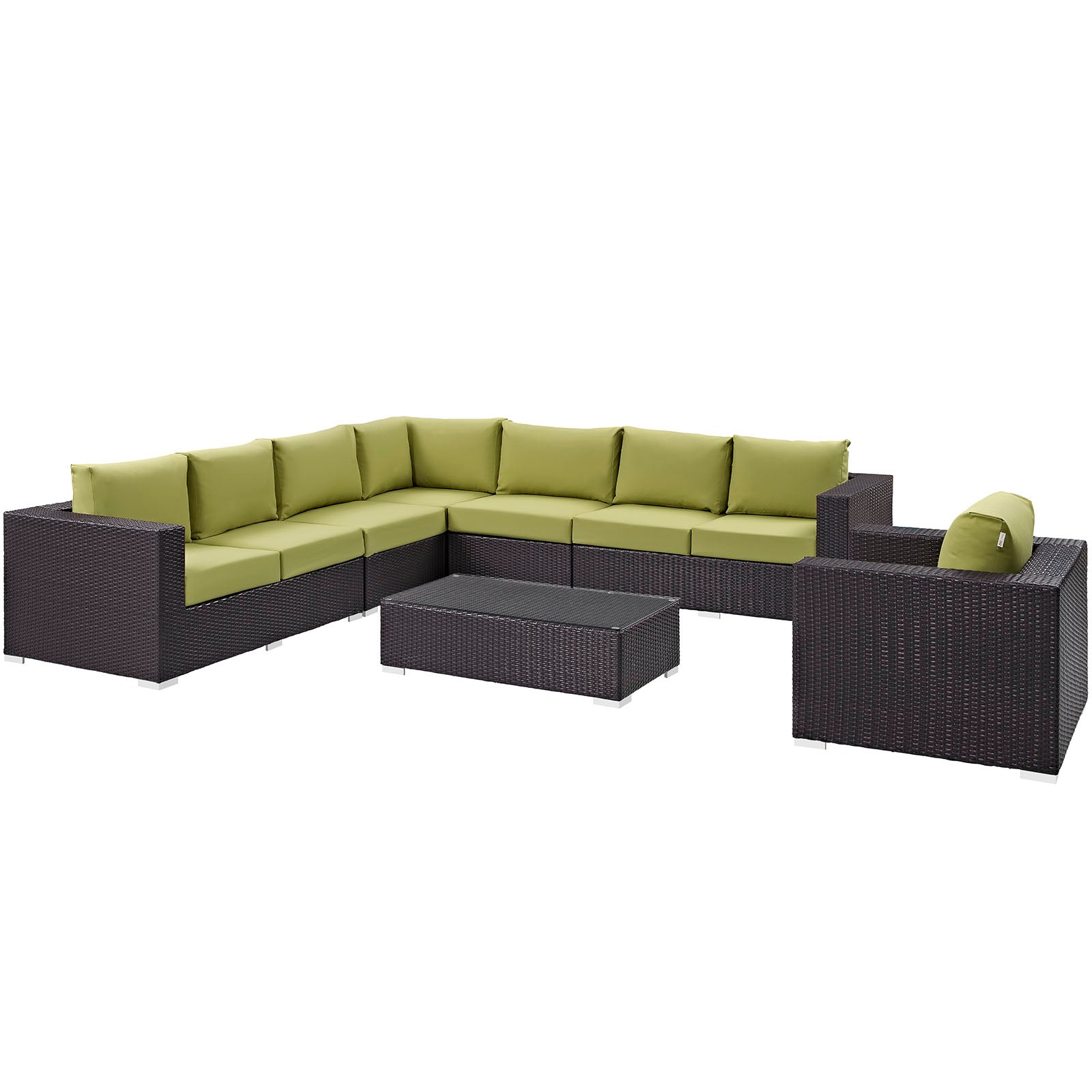 Convene 7 Piece Outdoor Patio Sectional Set By Modway - EEI-2162 | Outdoor Sofas, Loveseats & Sectionals | Modishstore - 2