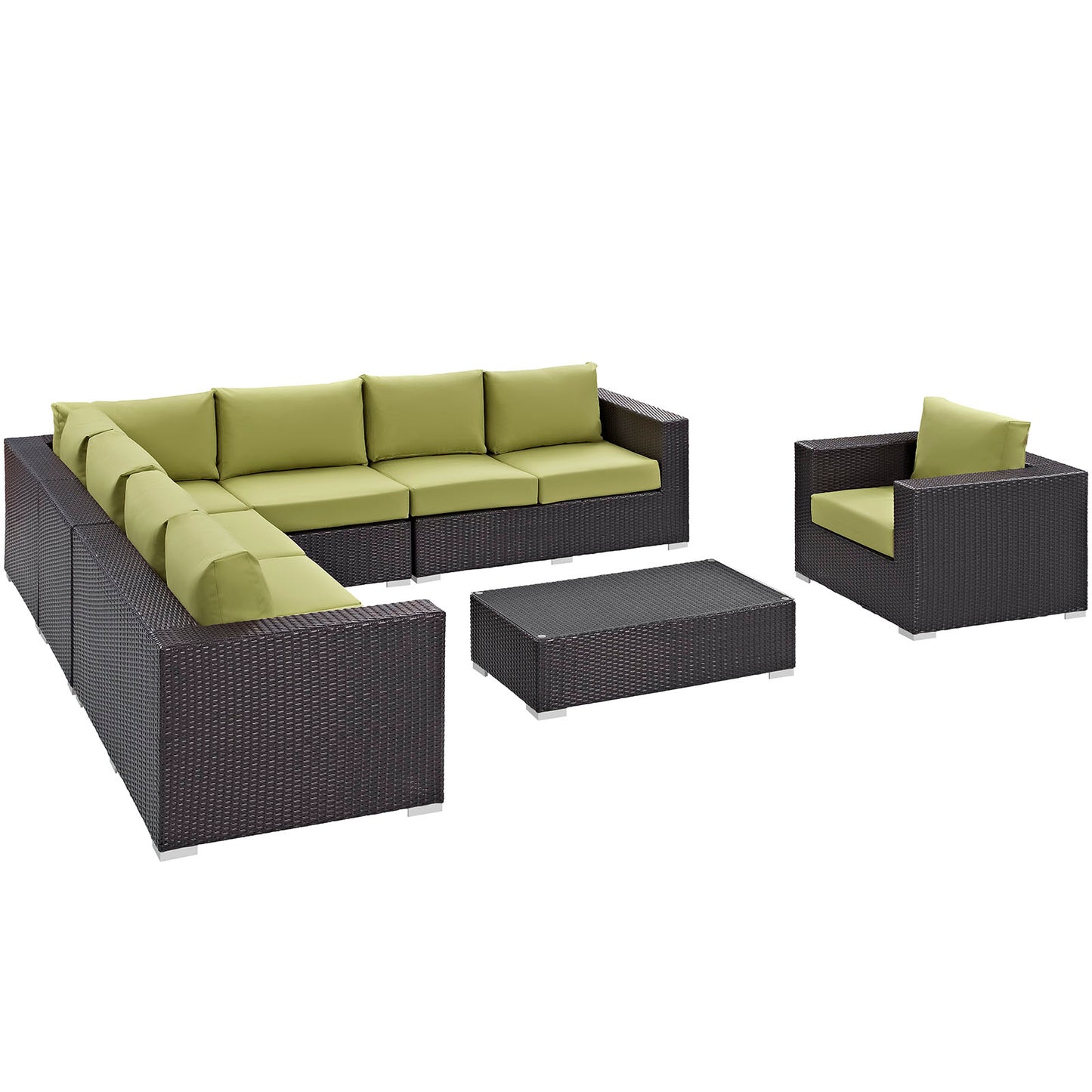 Convene 7 Piece Outdoor Patio Sectional Set By Modway - EEI-2162 | Outdoor Sofas, Loveseats & Sectionals | Modishstore - 3