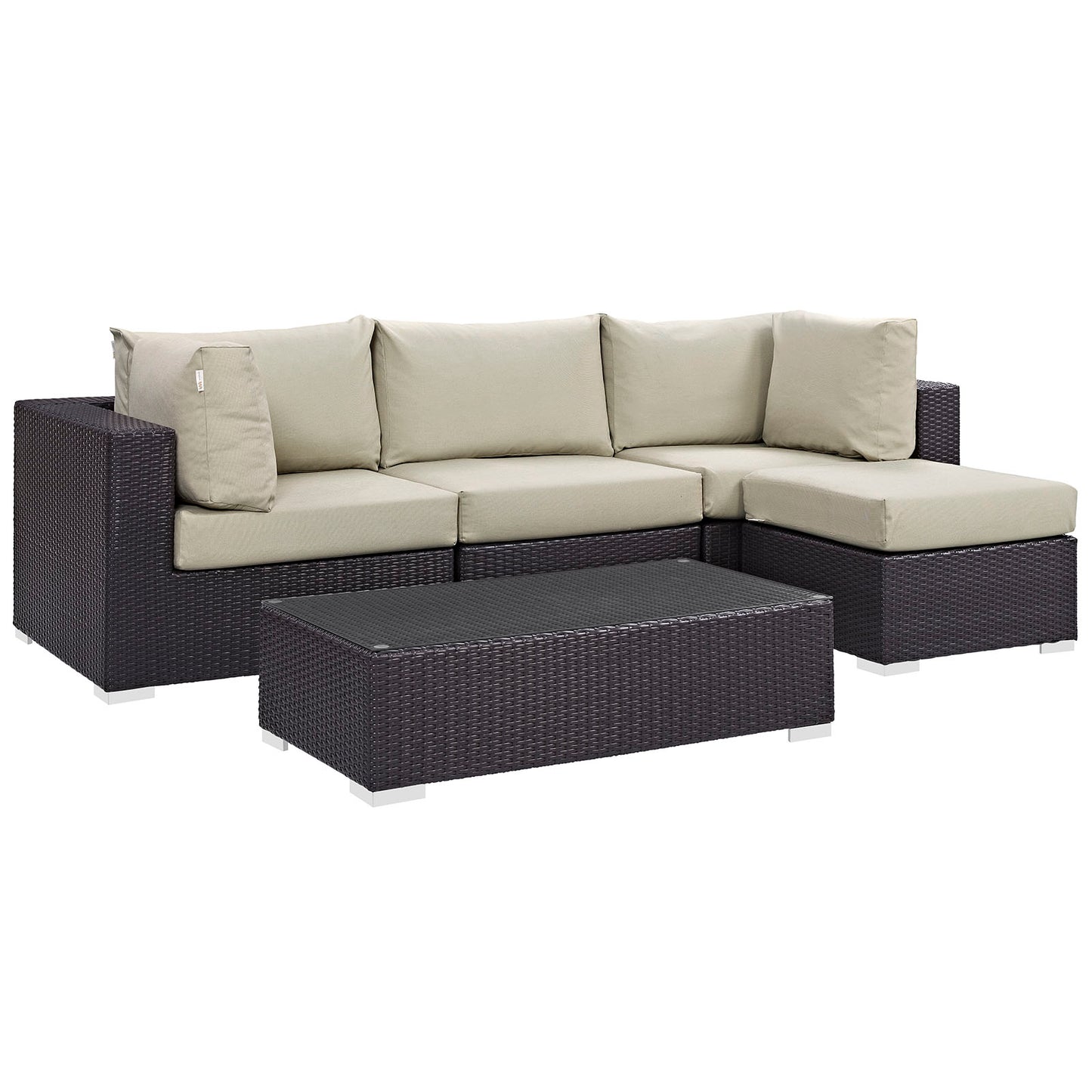 Modway Convene 5 Piece Outdoor Patio Sectional Set - EEI-2172 - EEI-2172 | Outdoor Sofas, Loveseats & Sectionals | Modishstore - 7