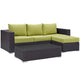 Modway Convene 3 Piece Outdoor Patio Sofa Set | Outdoor Sofas, Loveseats & Sectionals | Modishstore-24