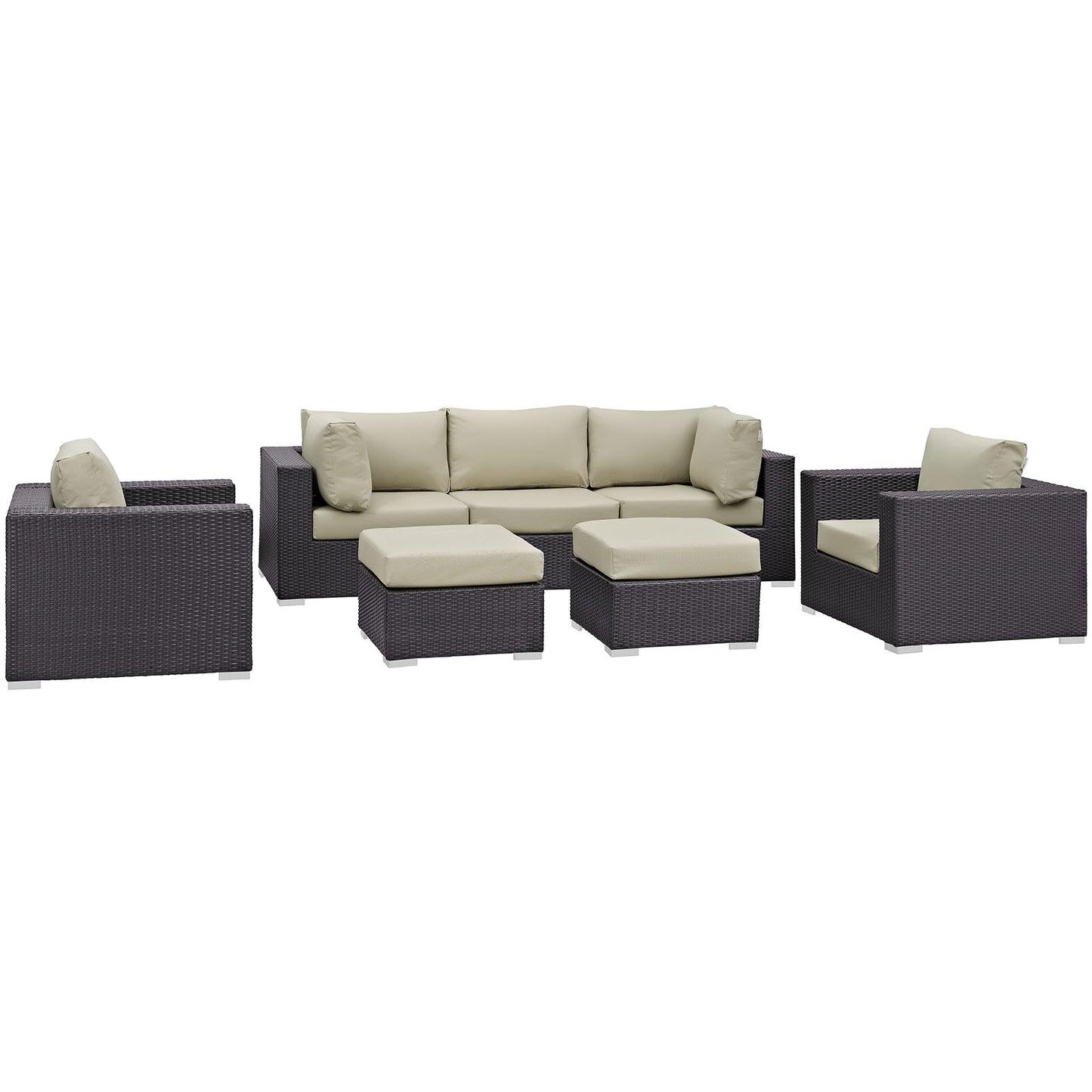Modway Convene 7 Piece Outdoor Patio Sectional Set - EEI-2200 - EEI-2200 | Outdoor Sofas, Loveseats & Sectionals | Modishstore - 7