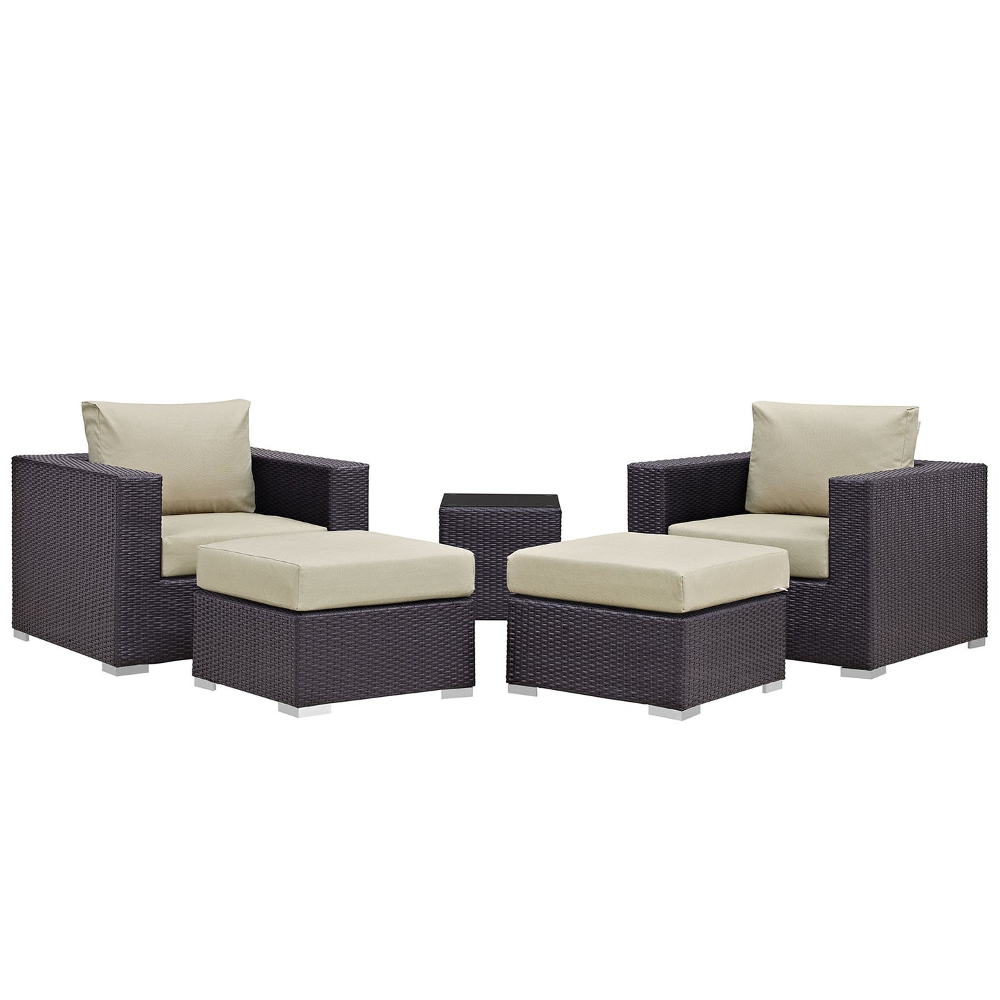 Modway Convene 5 Piece Outdoor Patio Sectional Set - EEI-2201 - EEI-2201 | Outdoor Sofas, Loveseats & Sectionals | Modishstore - 7