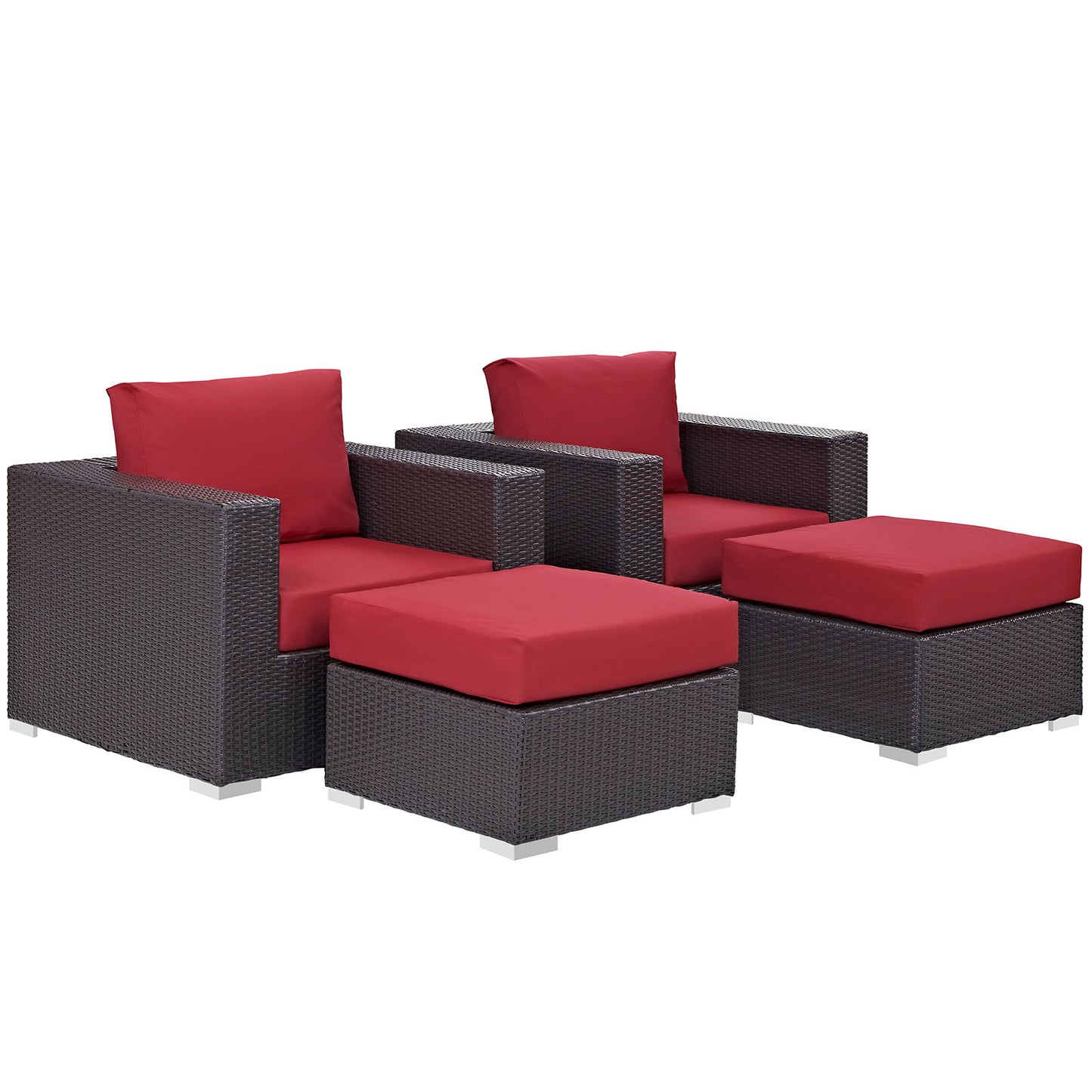 Modway Convene 4 Piece Outdoor Patio Sectional Set | Outdoor Sofas, Loveseats & Sectionals | Modishstore-16