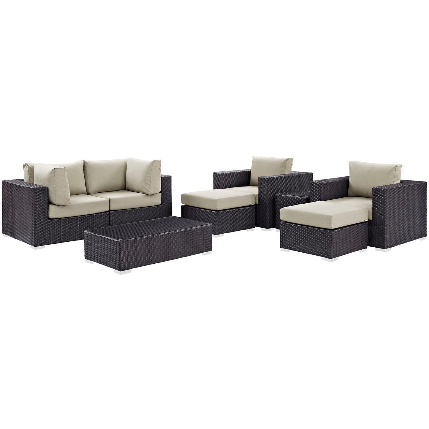 Modway Convene 8 Piece Outdoor Patio Sectional Set - EEI-2206 - EEI-2206 | Outdoor Sofas, Loveseats & Sectionals | Modishstore - 7