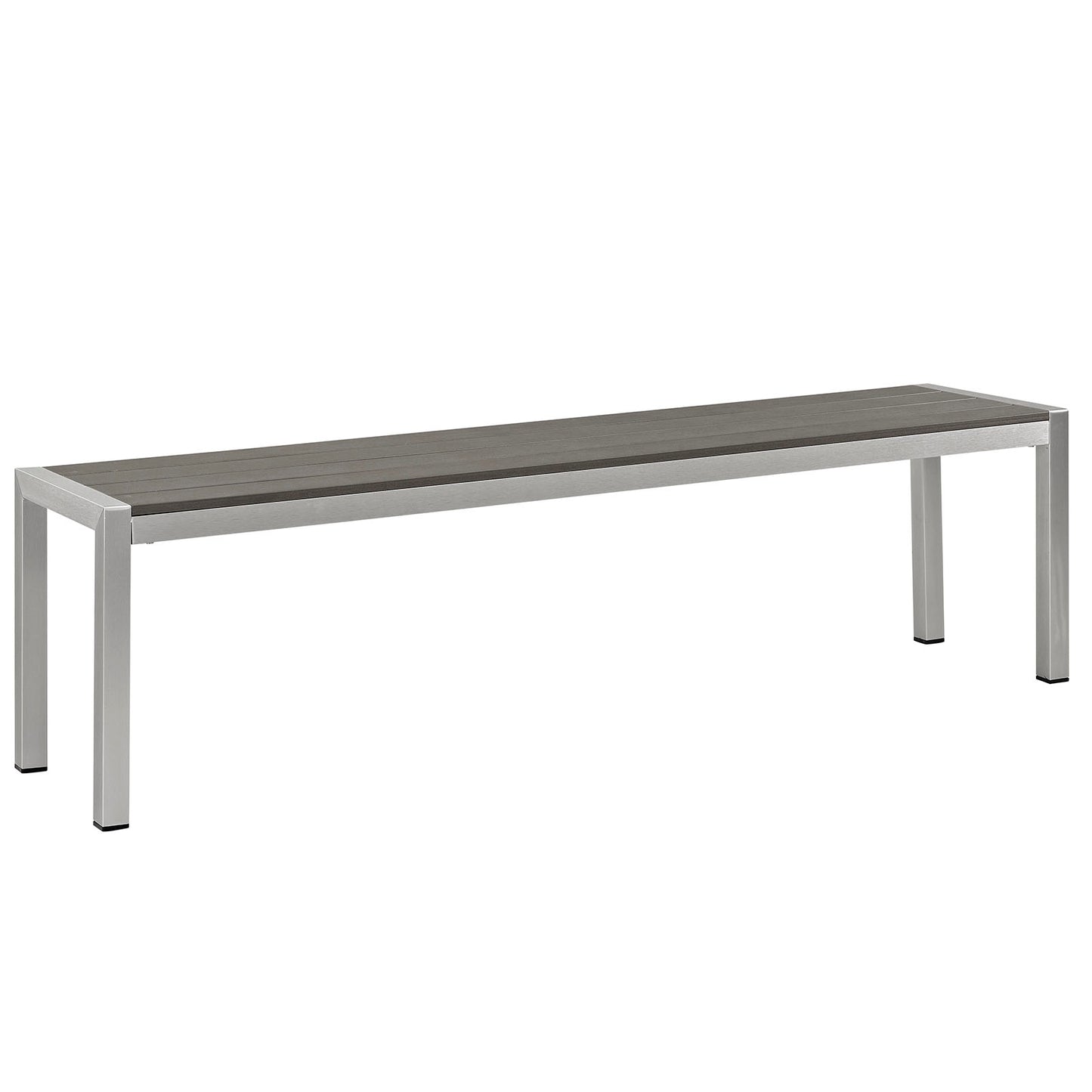 Modway Shore Outdoor Patio Aluminum Bench - Silver Gray - EEI-2252 | Outdoor Stools & Benches | Modishstore - 4