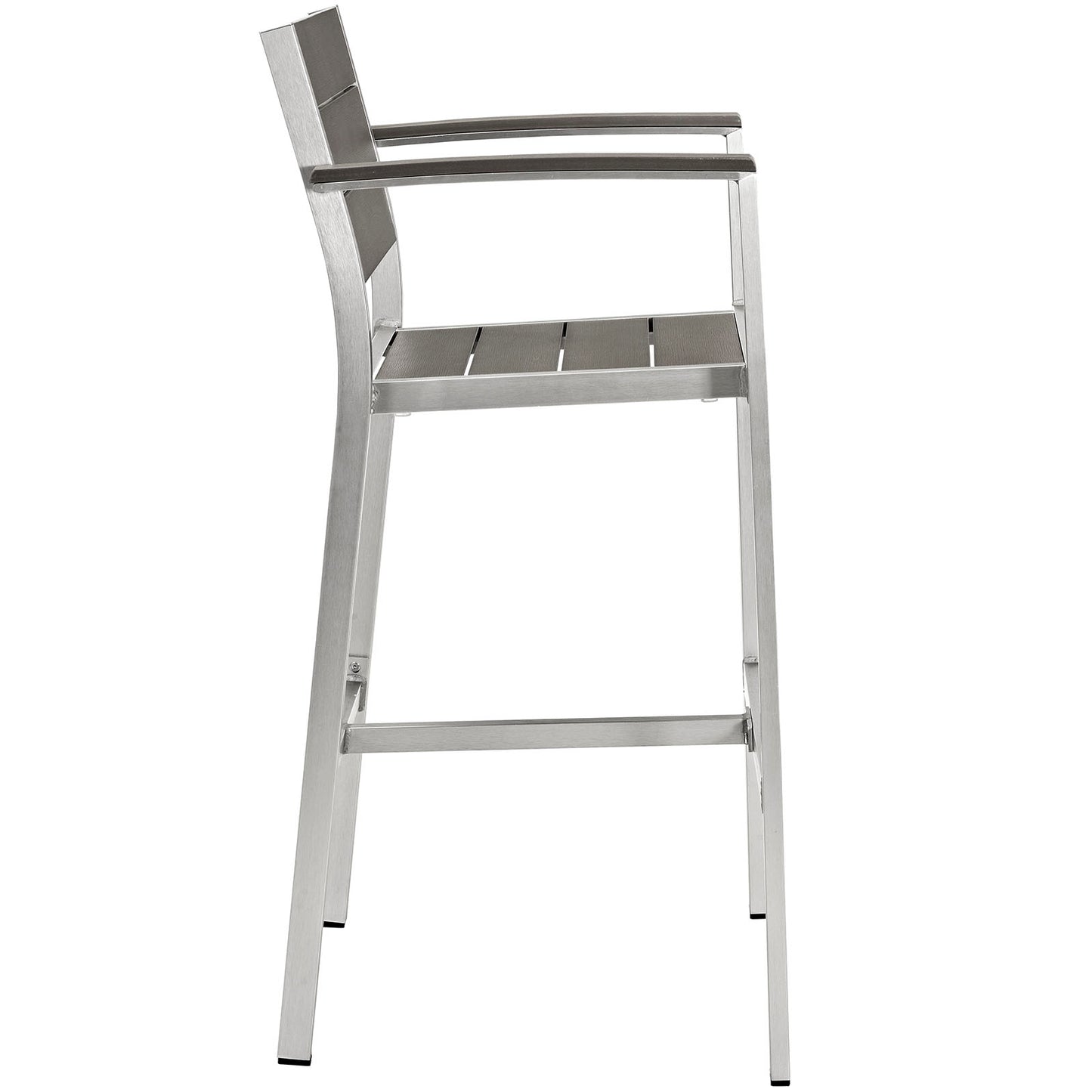 Modway Shore Outdoor Patio Aluminum Bar Stool - Silver Gray - EEI-2254 | Bar Stools | Modishstore - 3
