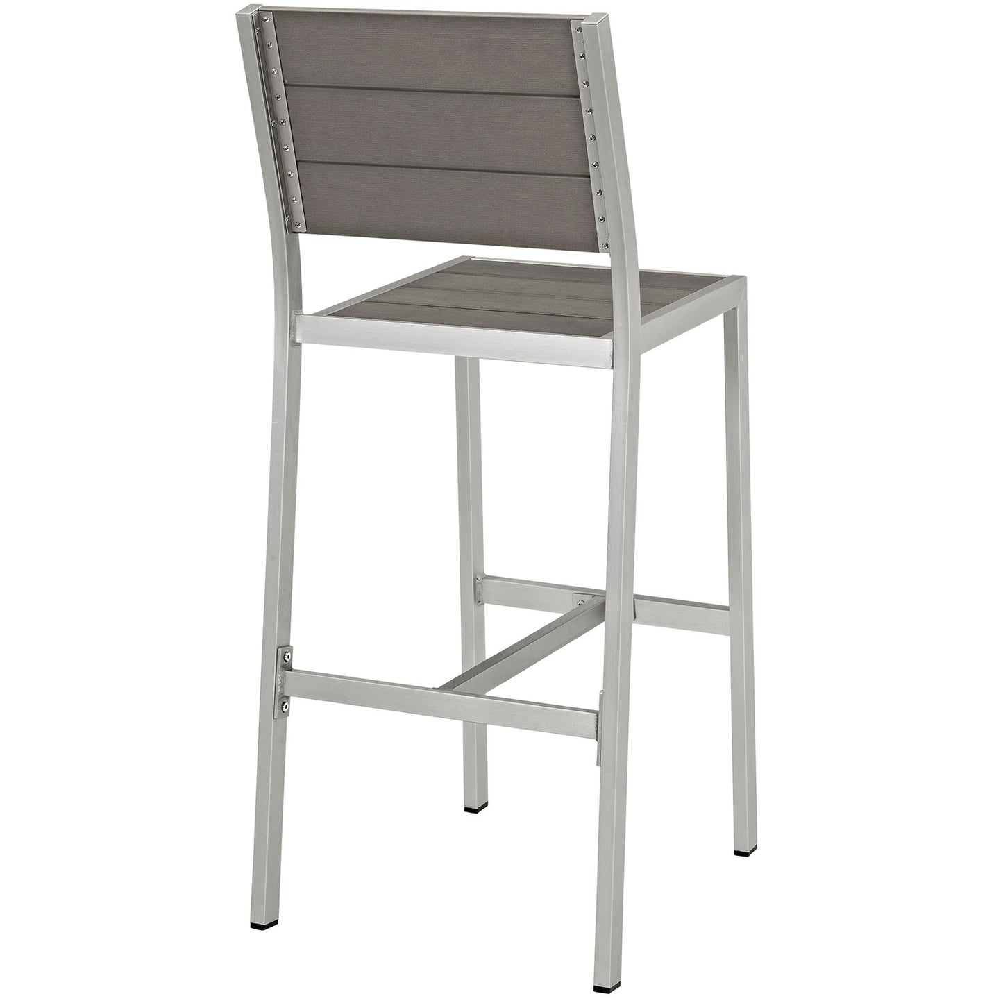 Modway Shore Outdoor Patio Aluminum Armless Bar Stool - Silver Gray - EEI-2255 | Bar Stools | Modishstore - 4