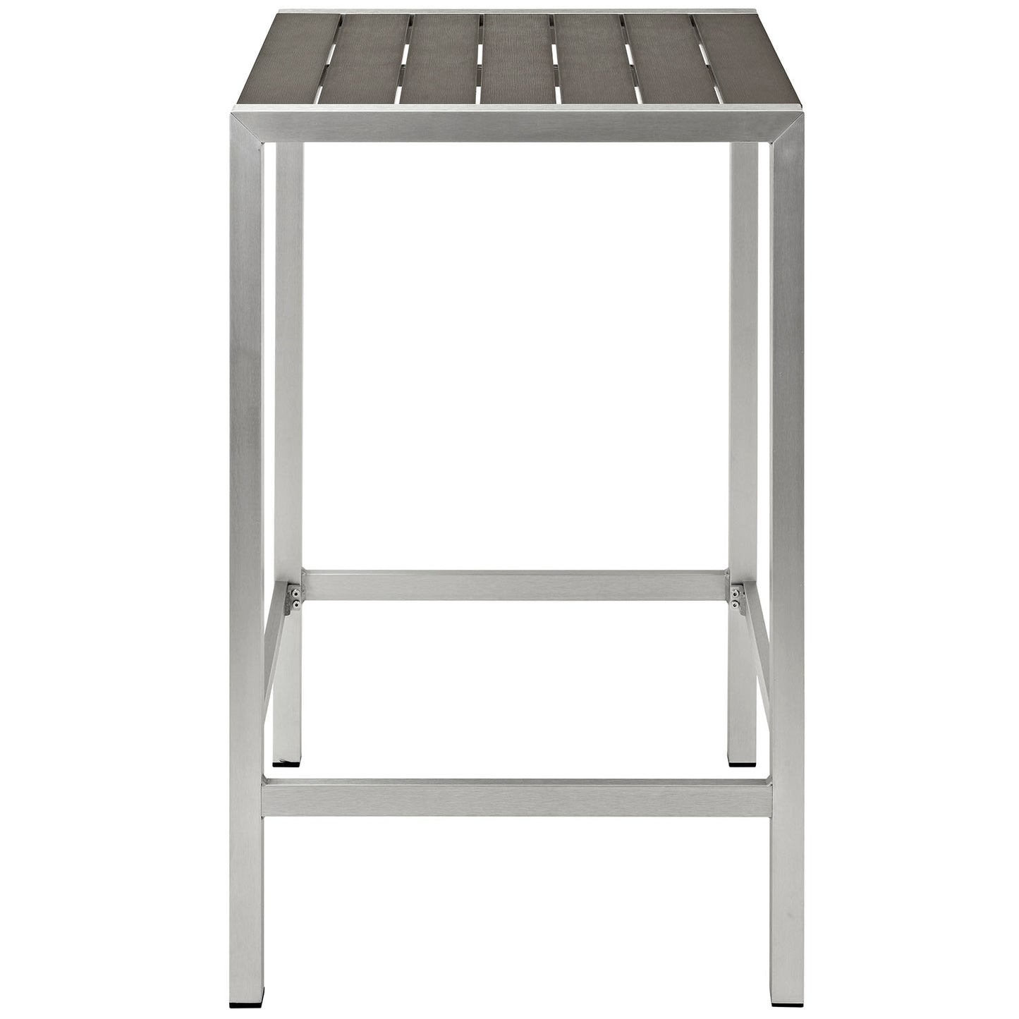 Modway Shore Outdoor Patio Aluminum Bar Table - Silver Gray - EEI-2256 | Bar Tables | Modishstore - 4