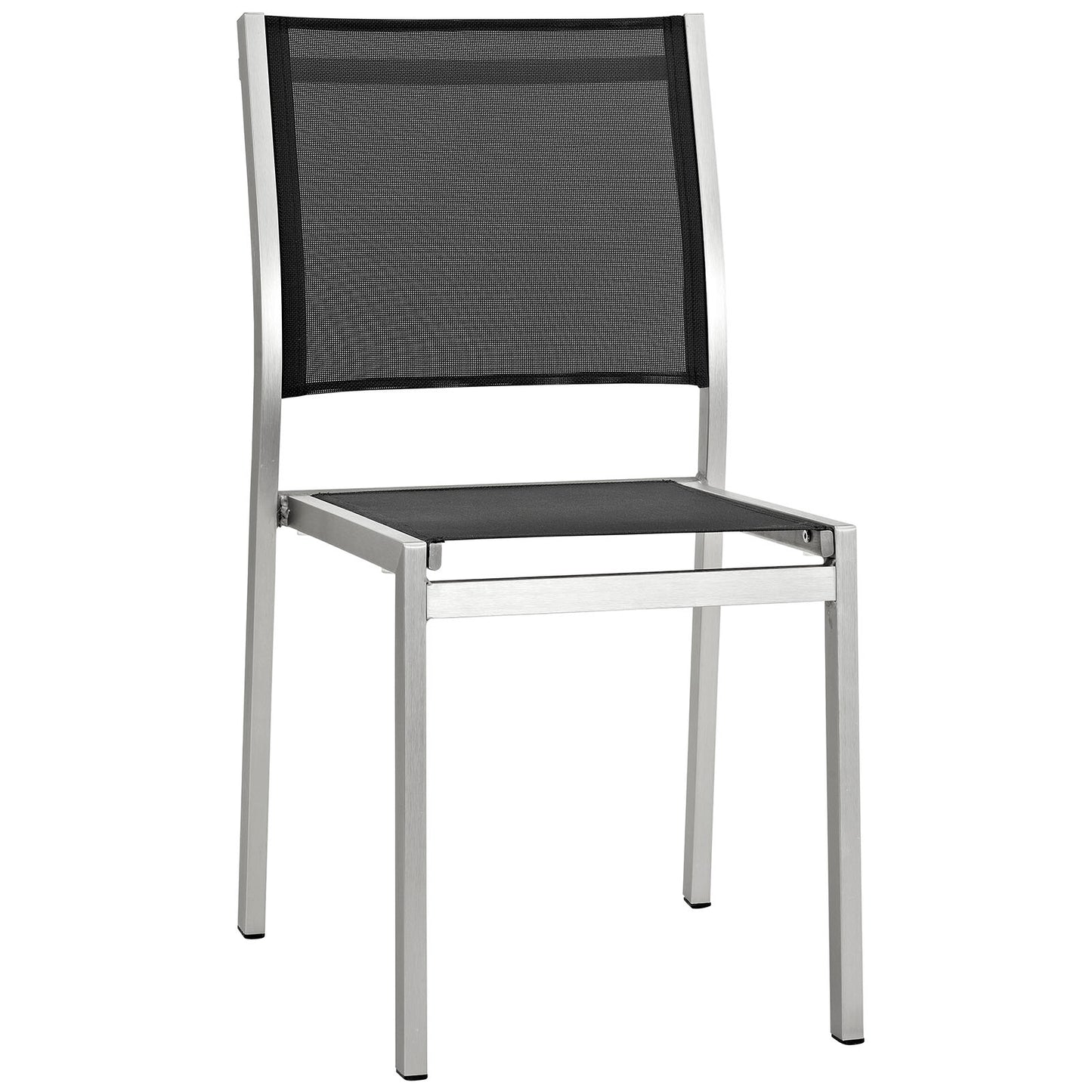 Modway Shore Outdoor Patio Aluminum Side Chair - Silver Black - EEI-2259 | Outdoor Chairs | Modishstore - 2