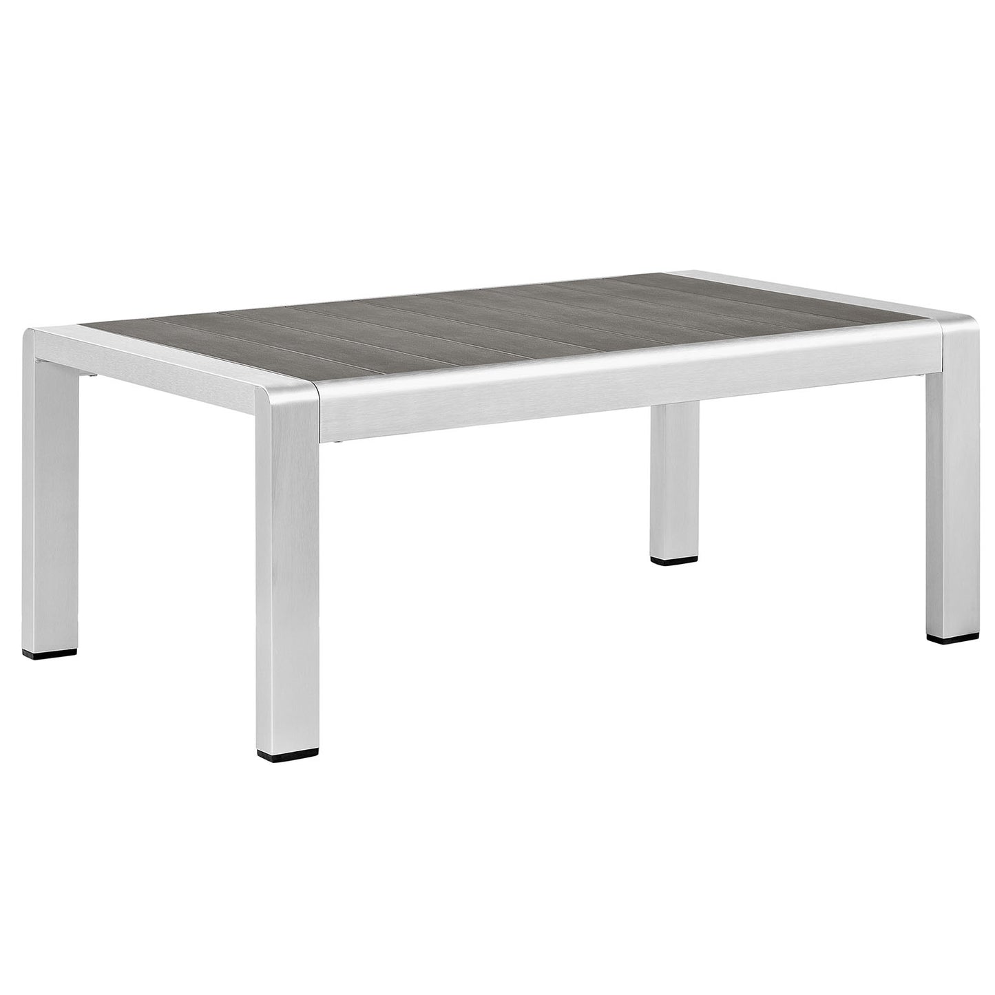 Modway Shore Outdoor Patio Aluminum Coffee Table - Silver Gray - EEI-2268 | Outdoor Tables | Modishstore - 4
